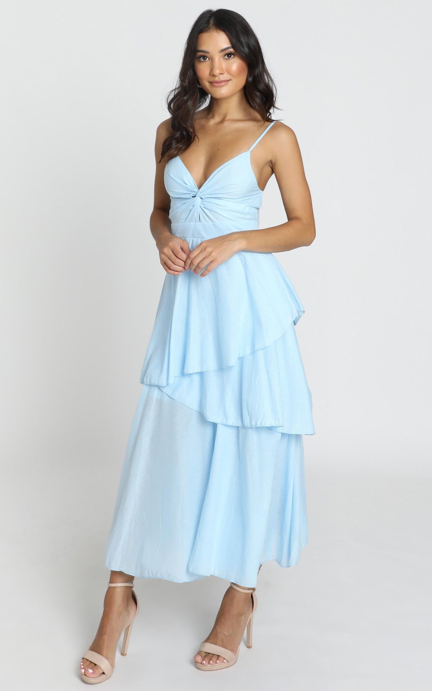 Hibiscus Dress in Powder Blue