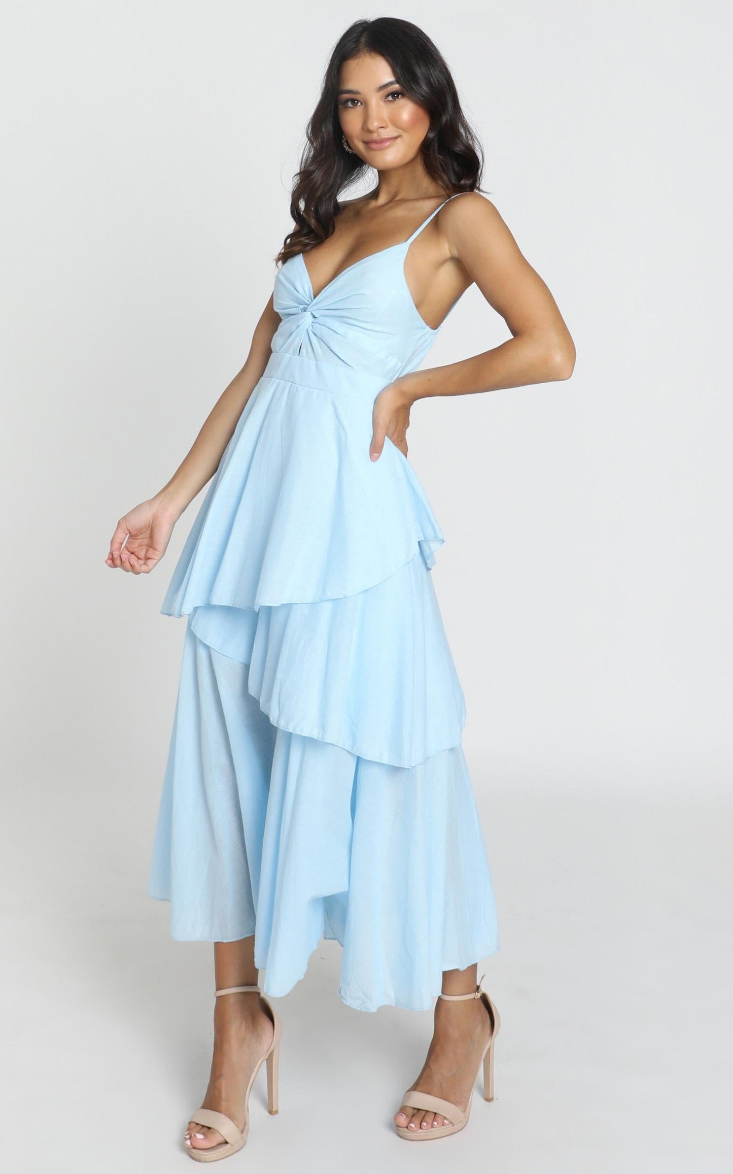 Hibiscus Dress in Powder Blue