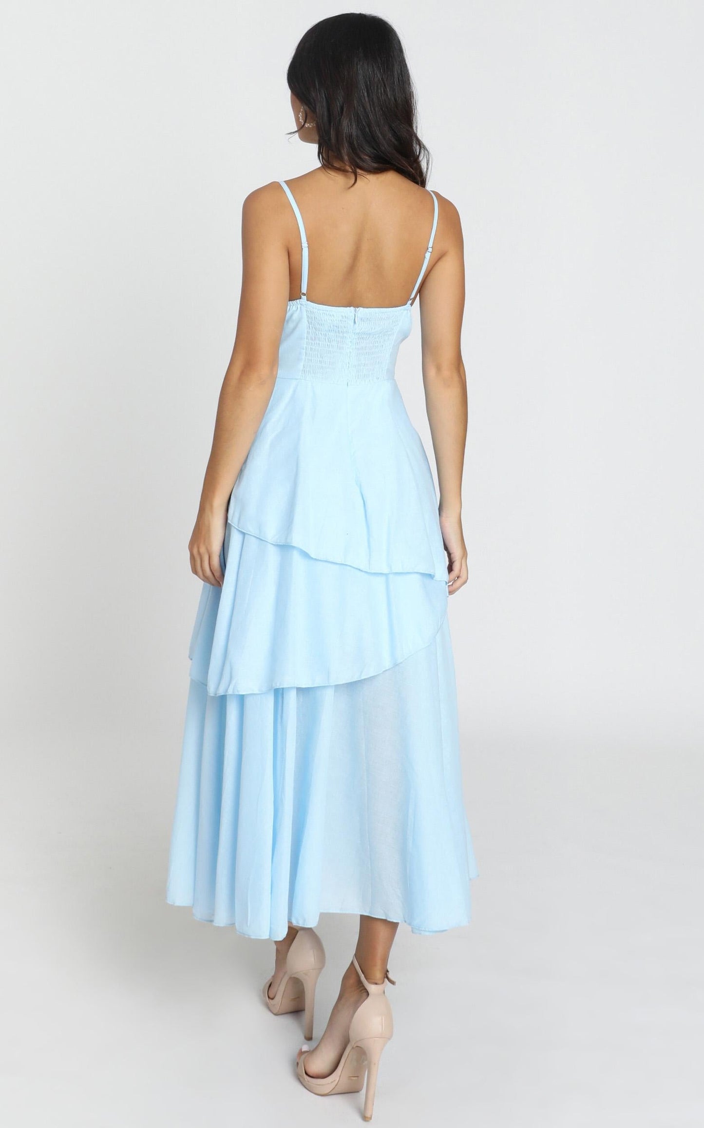 Hibiscus Dress in Powder Blue