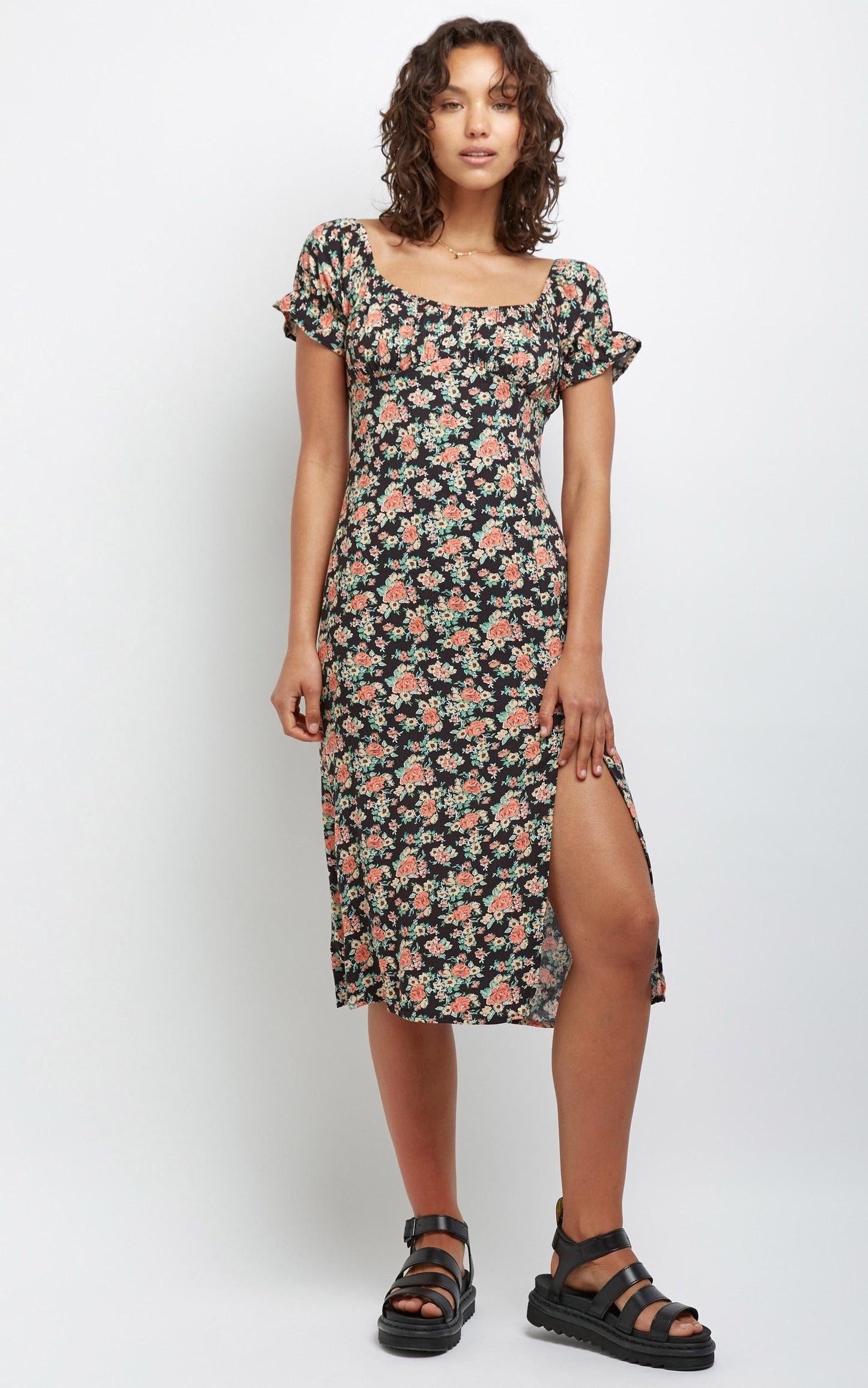 Denise Dress in Black Floral