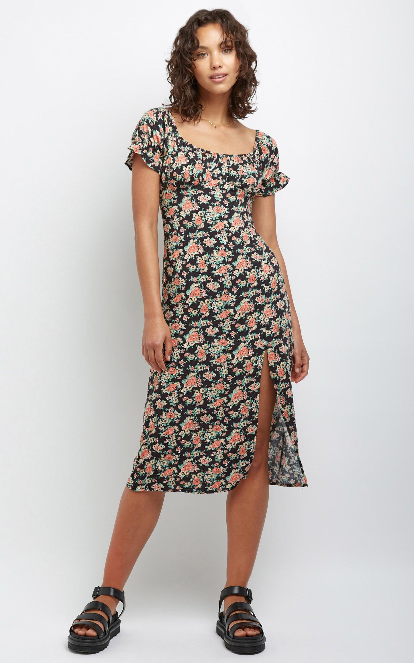 Denise Dress in Black Floral