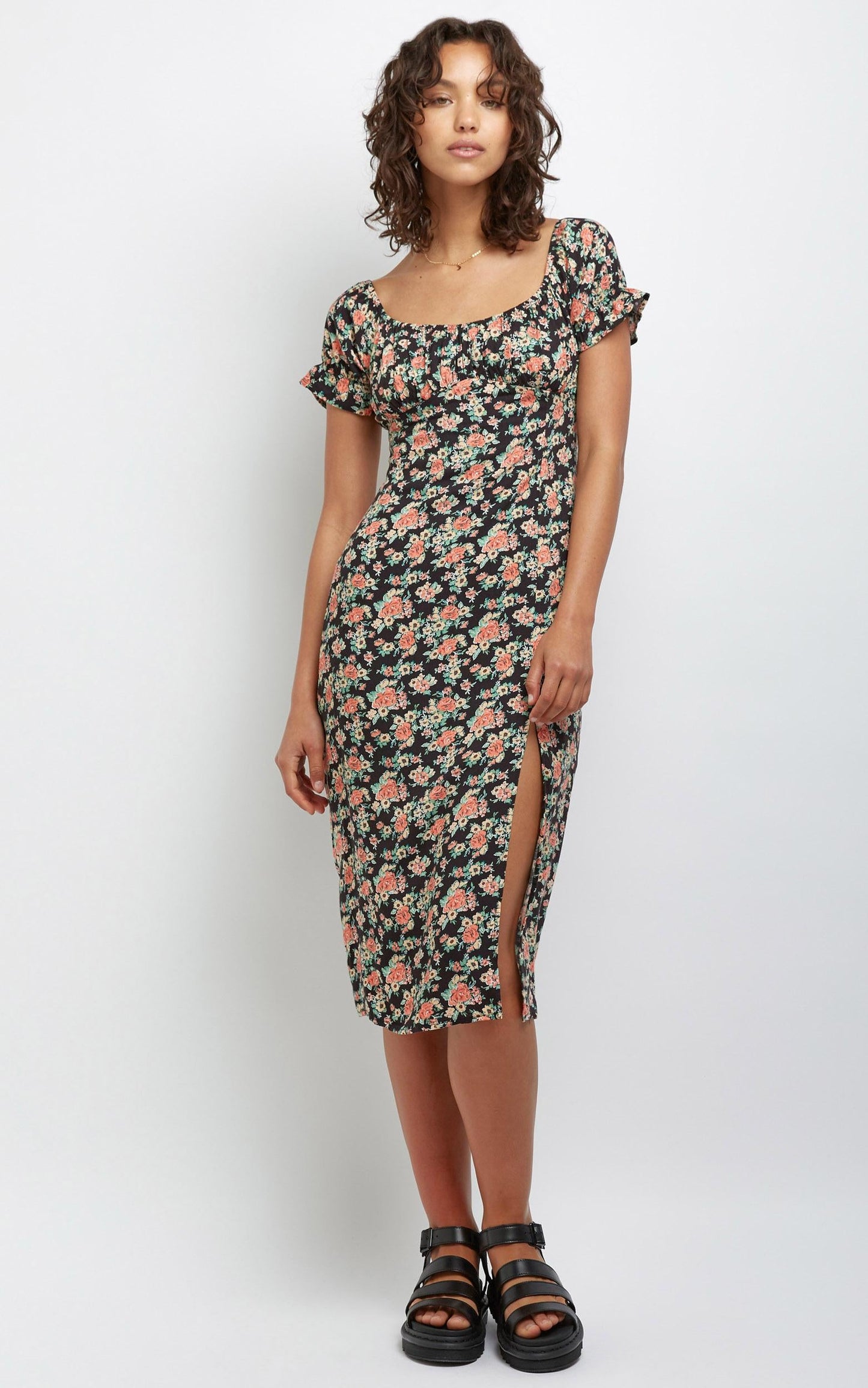 Denise Dress in Black Floral
