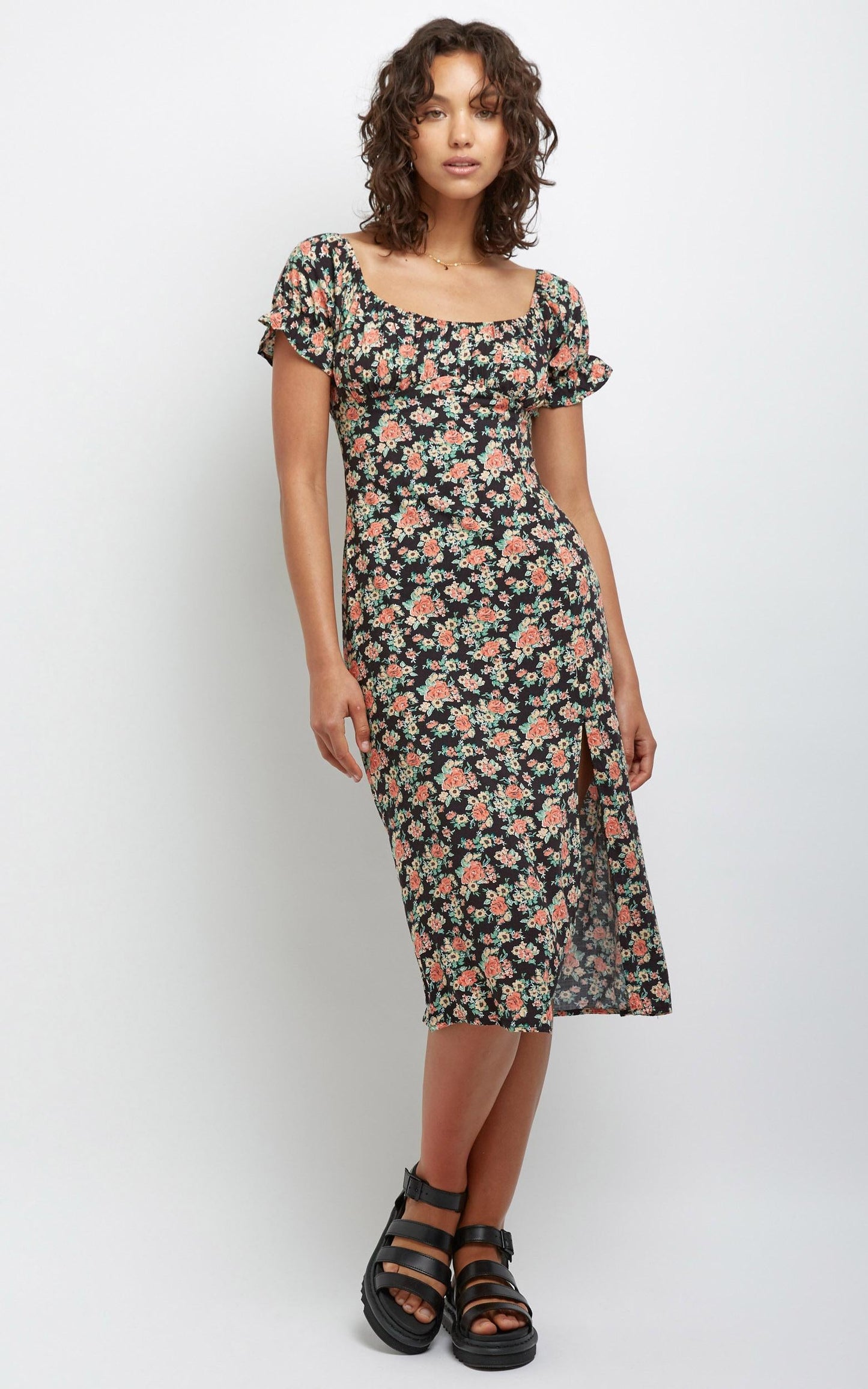 Denise Dress in Black Floral