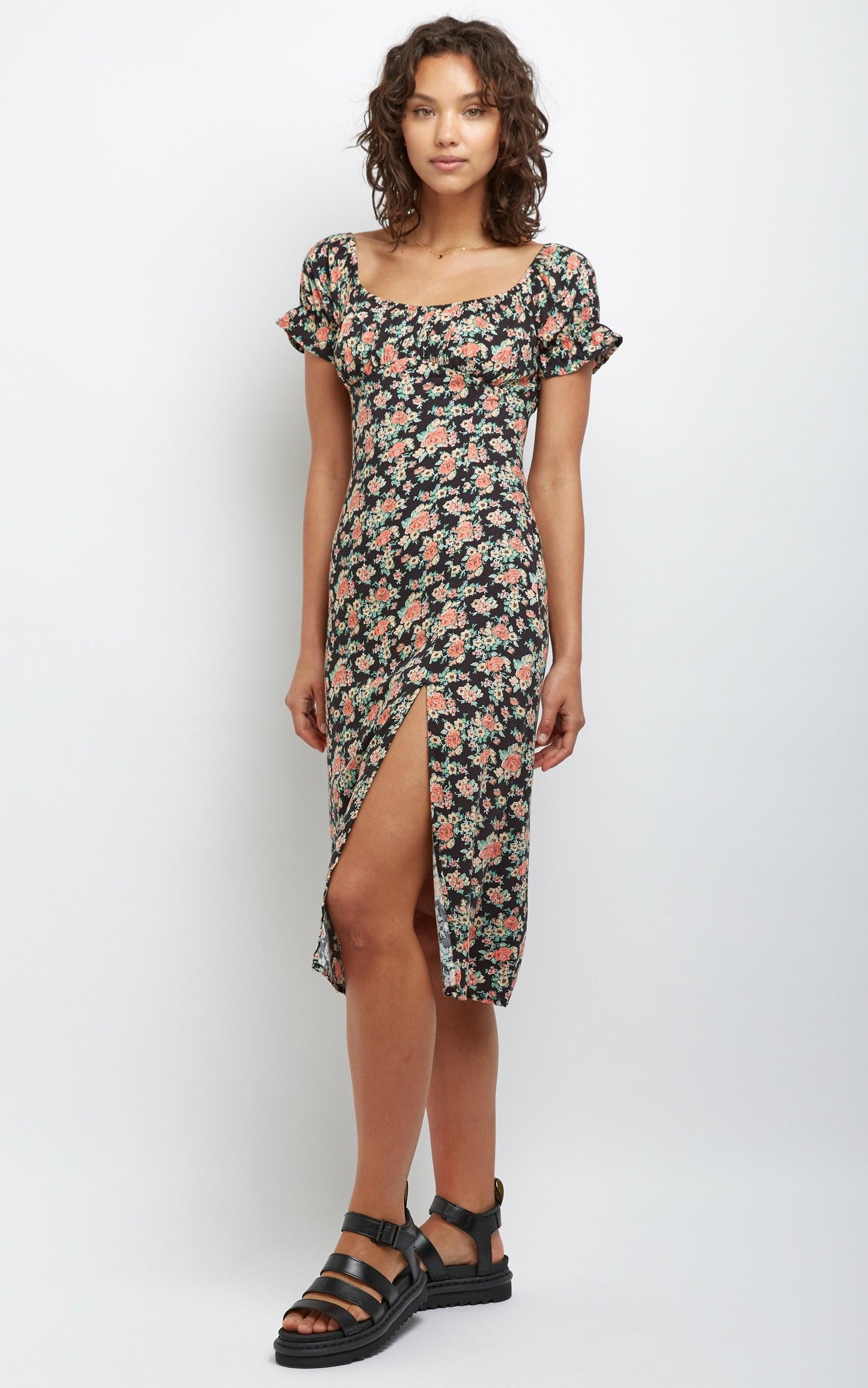 Denise Dress in Black Floral