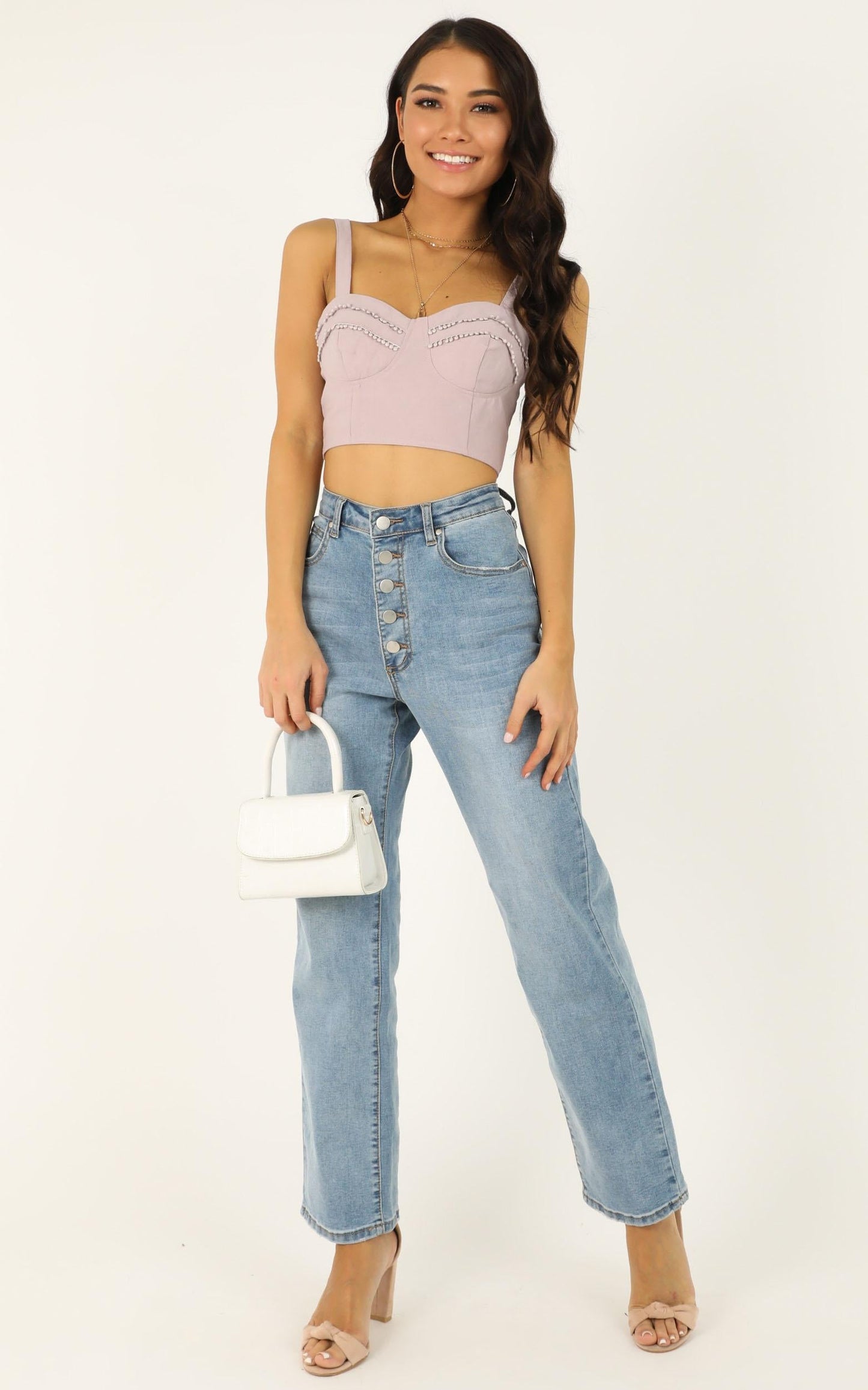 High Profile Top In Mauve