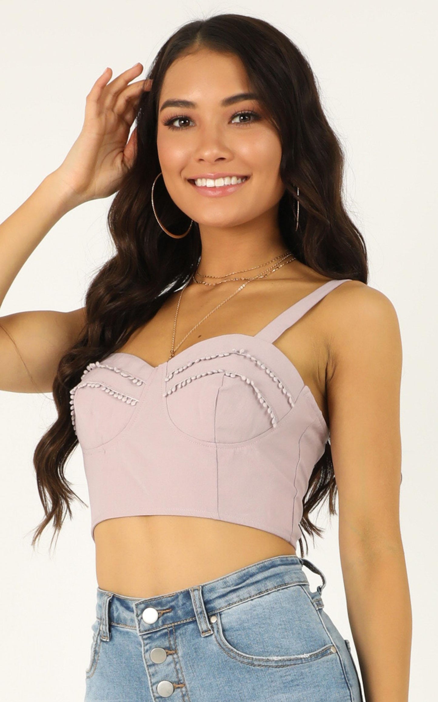 High Profile Top In Mauve
