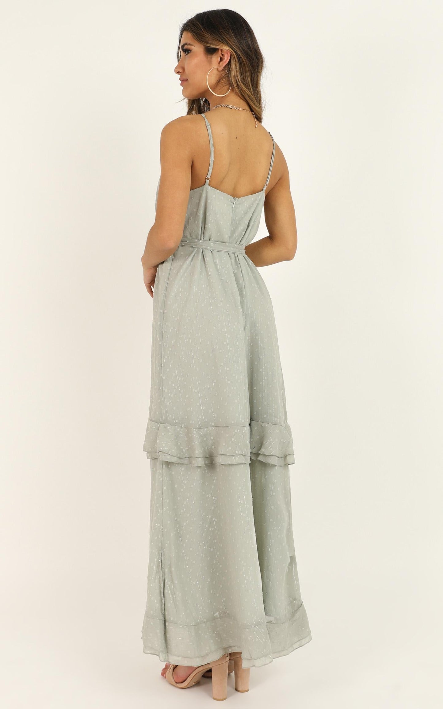Highest Of Class Dress In Sage