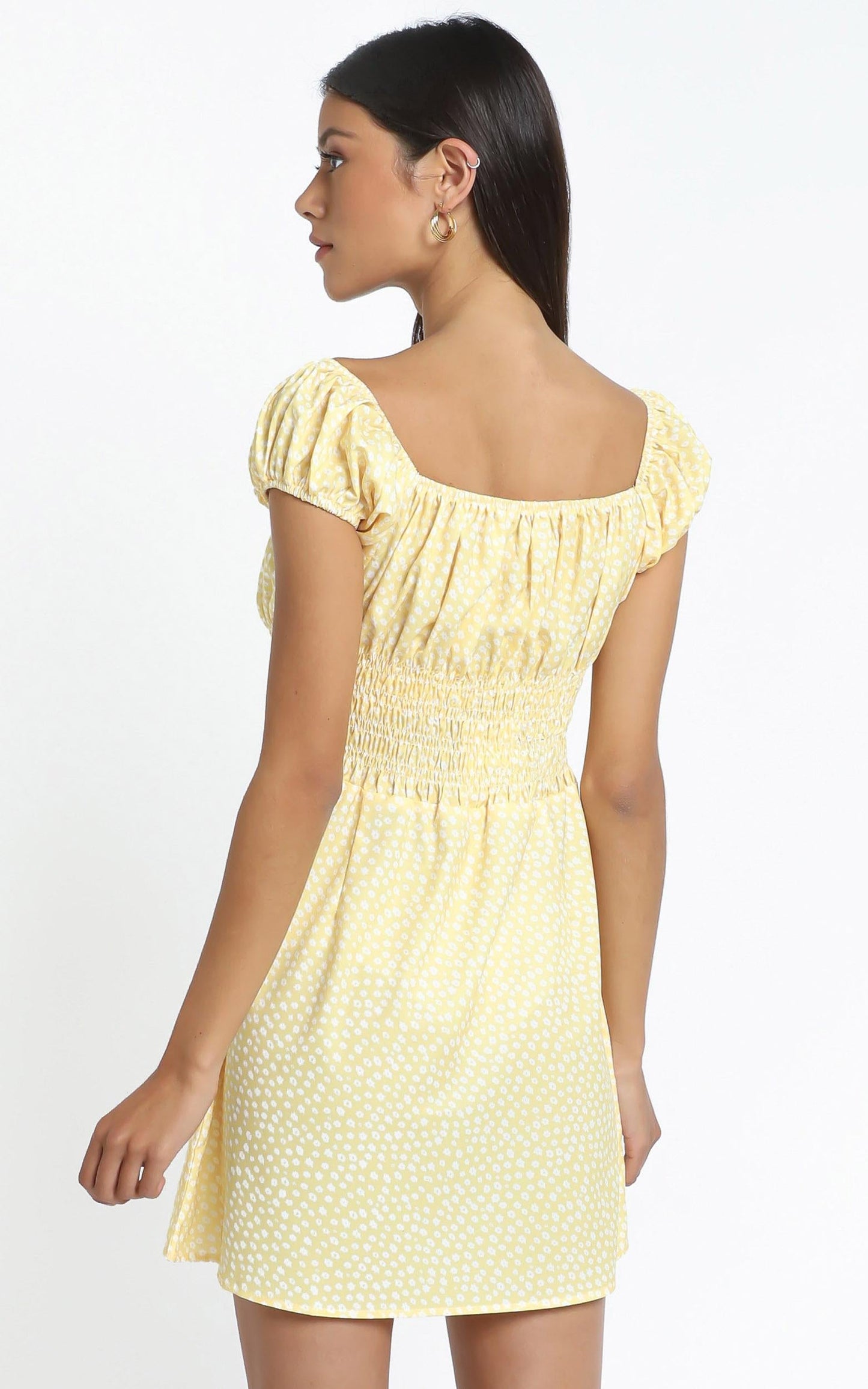 Hilary Dress in Yellow Floral