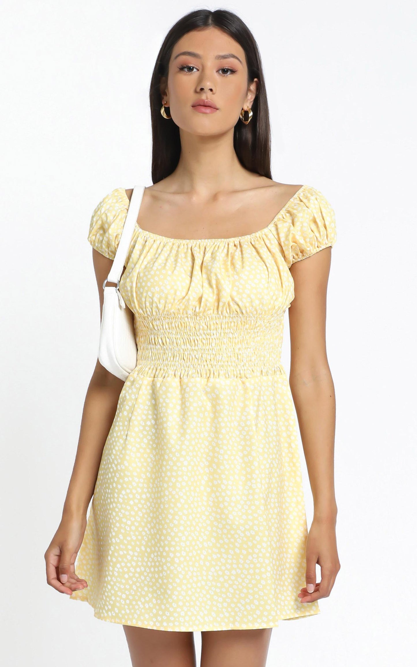 Hilary Dress in Yellow Floral