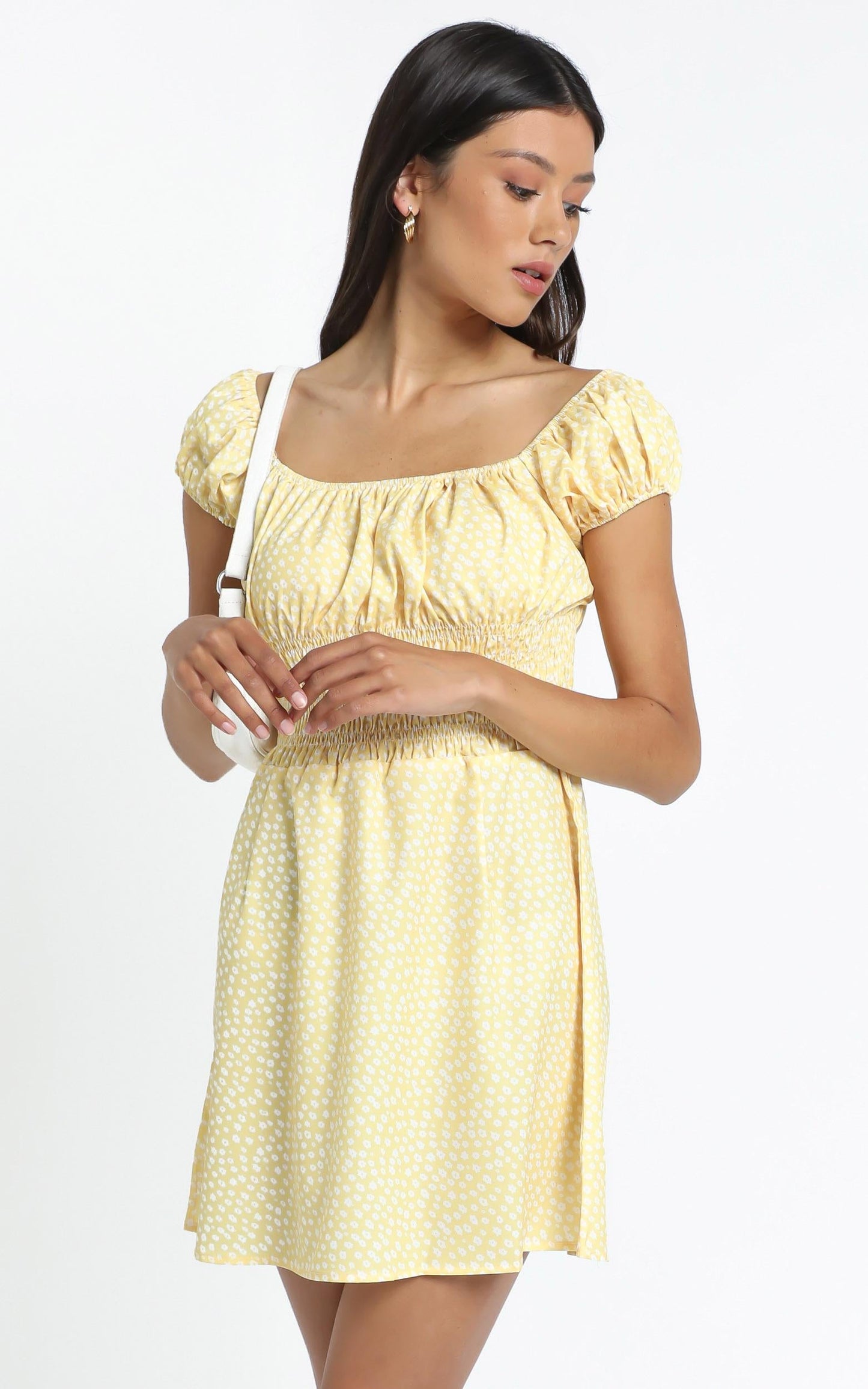 Hilary Dress in Yellow Floral