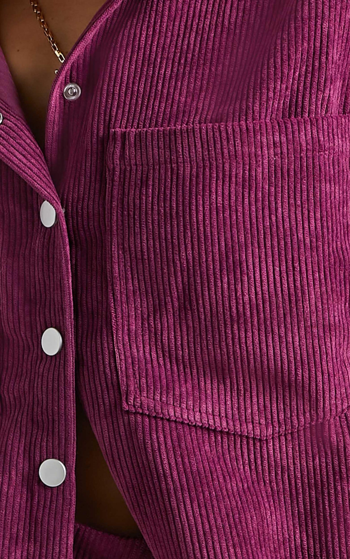 Hillevi Shacket - Corduroy Shacket in Mulberry