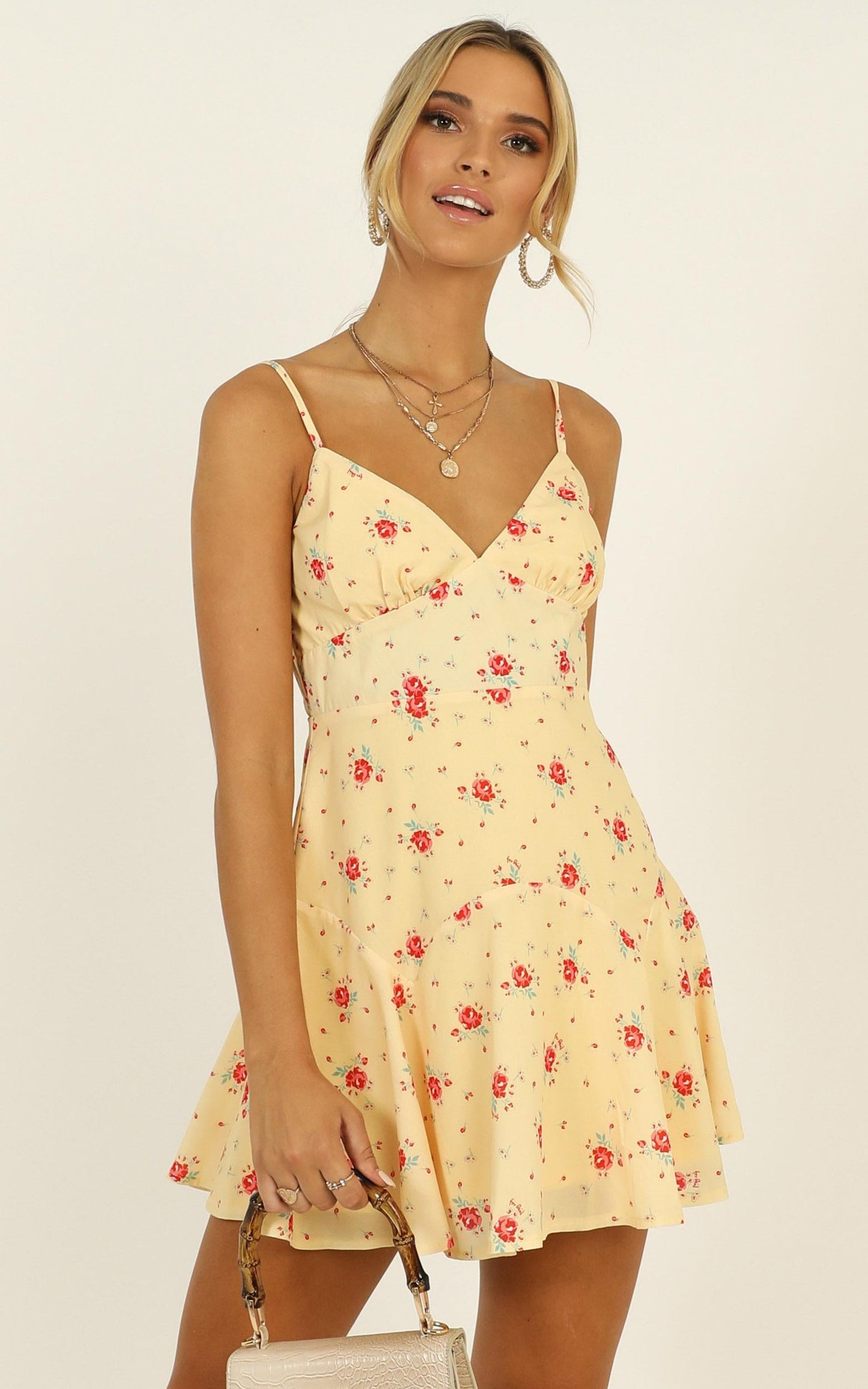 Hot Girl Summer Dress In Yellow Floral