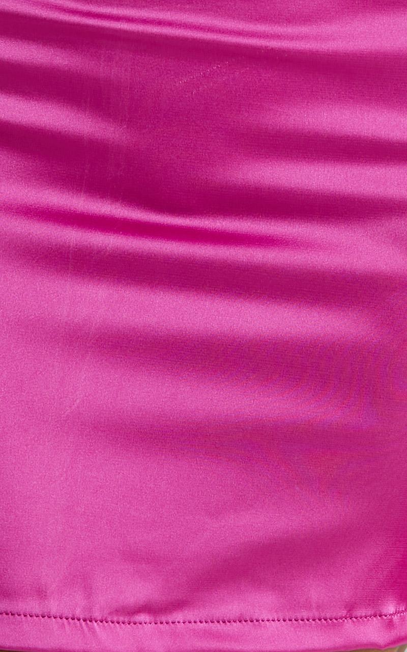 Perri Dress in Hot Pink Satin