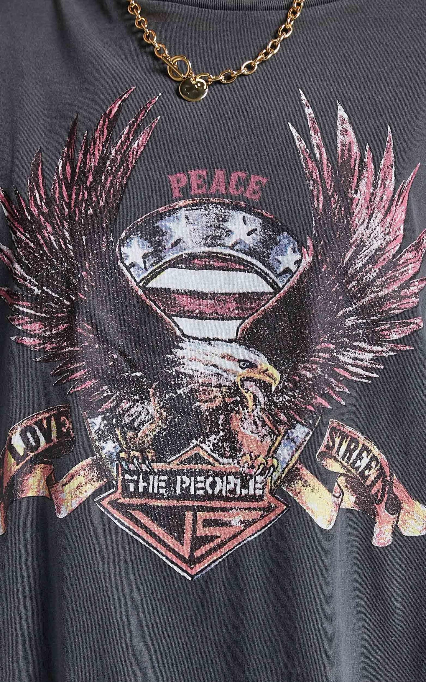 The People Vs - United Eagle Tee Dress in Vintage Black