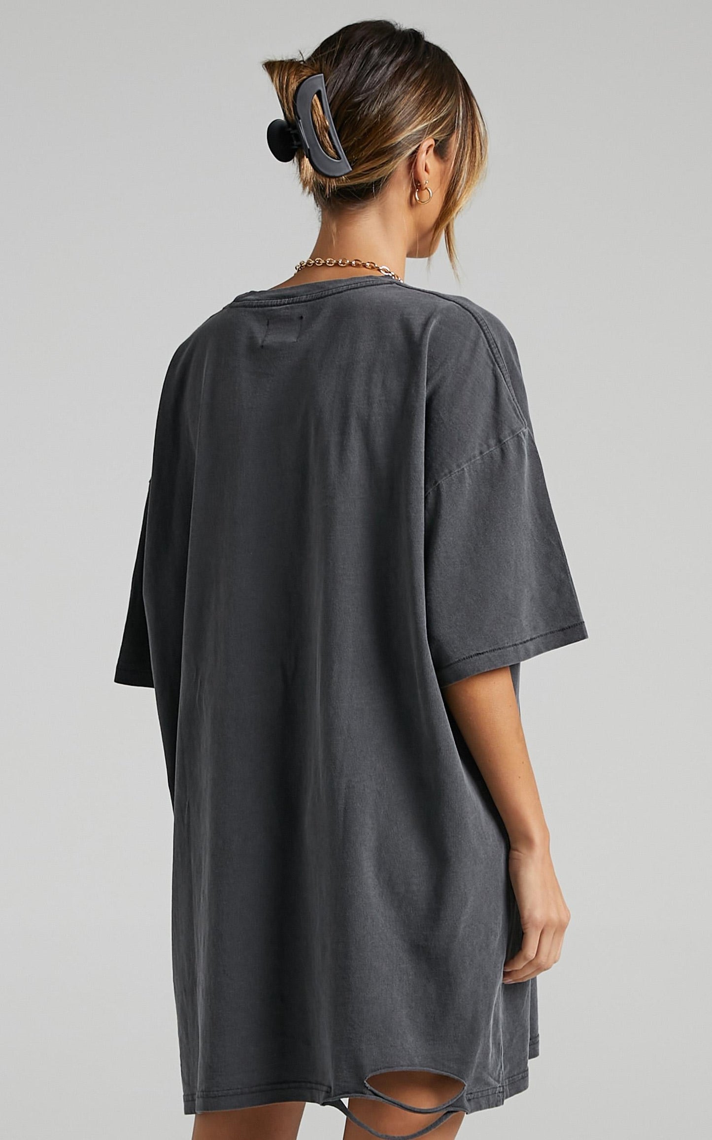 The People Vs - United Eagle Tee Dress in Vintage Black