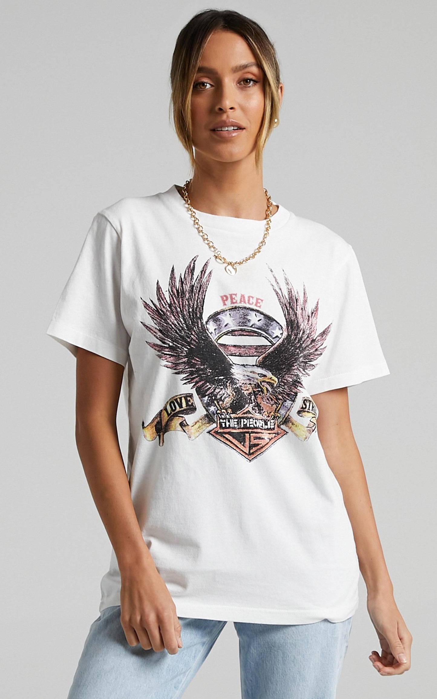The People Vs - United Eagle Tee in Vintage White
