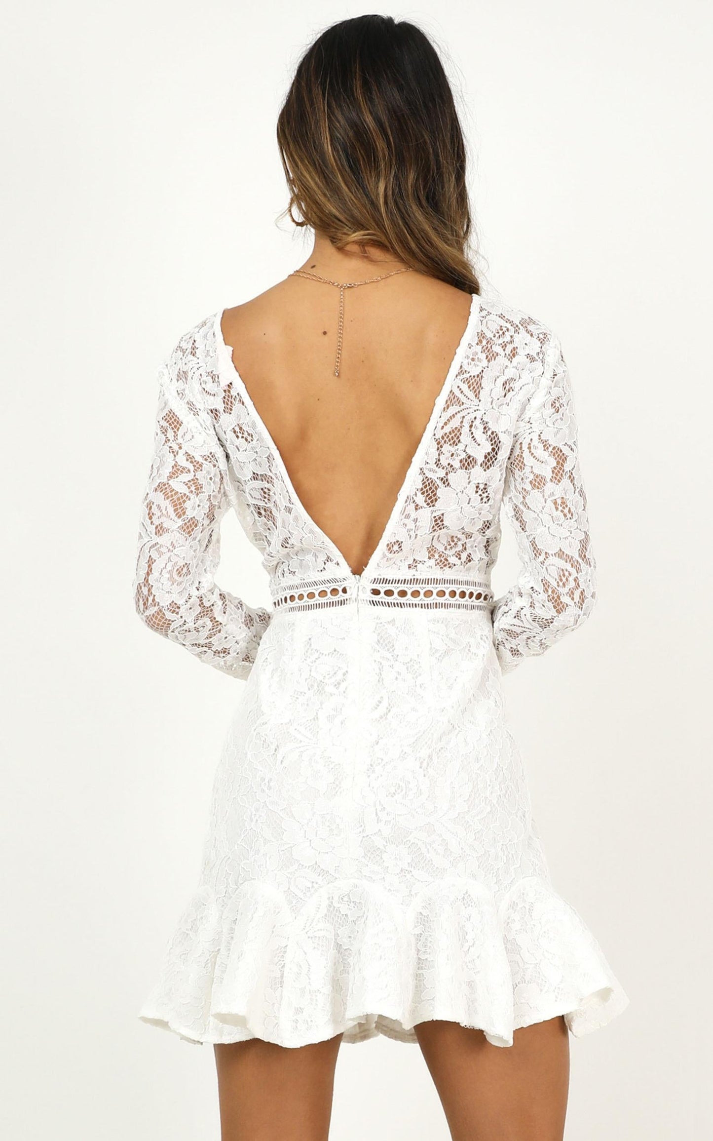 I Belong Dress In White Lace