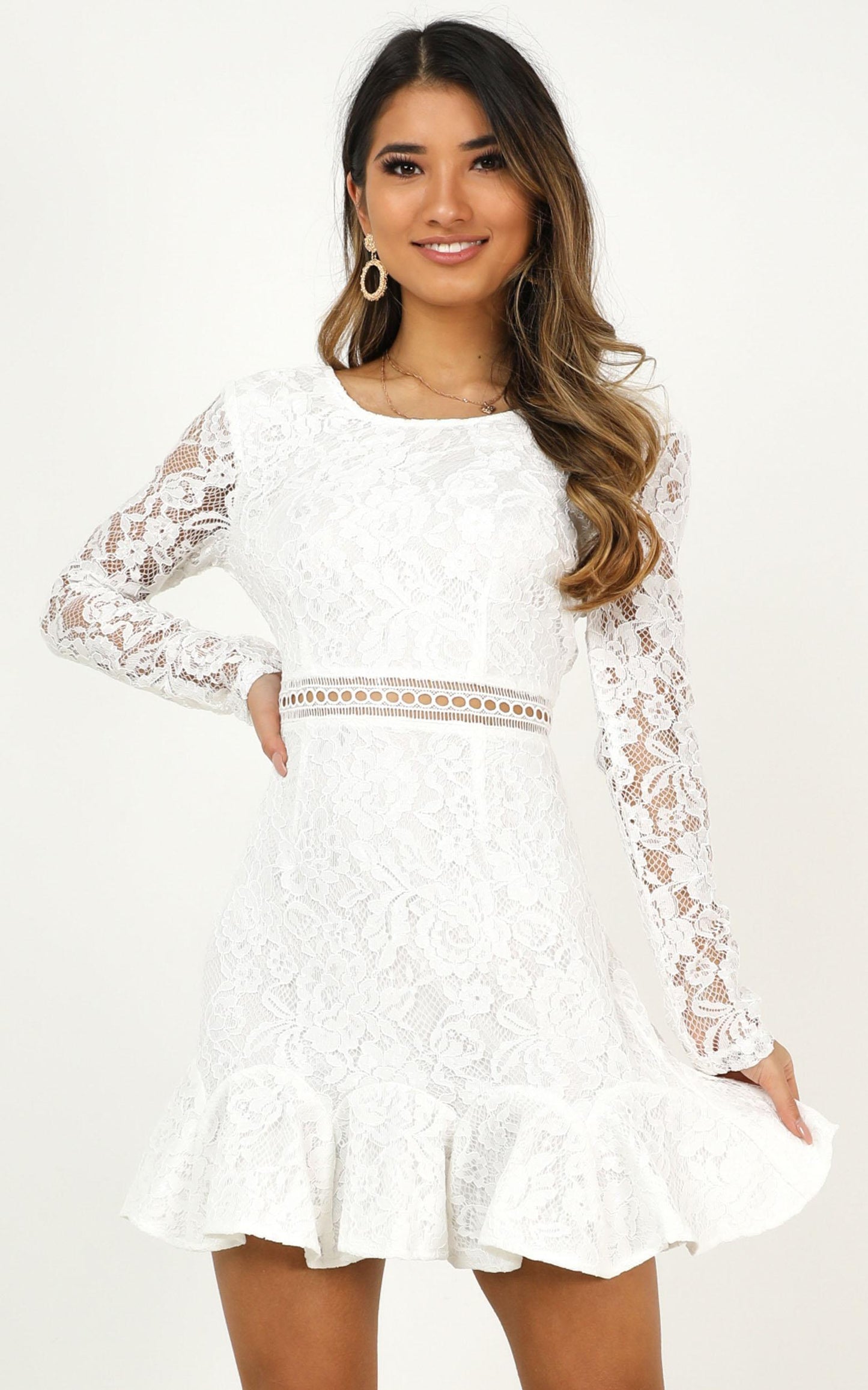 I Belong Dress In White Lace