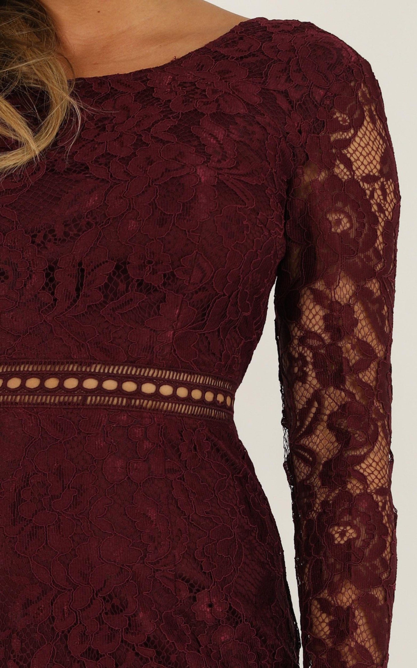 I Belong Dress In Wine Lace