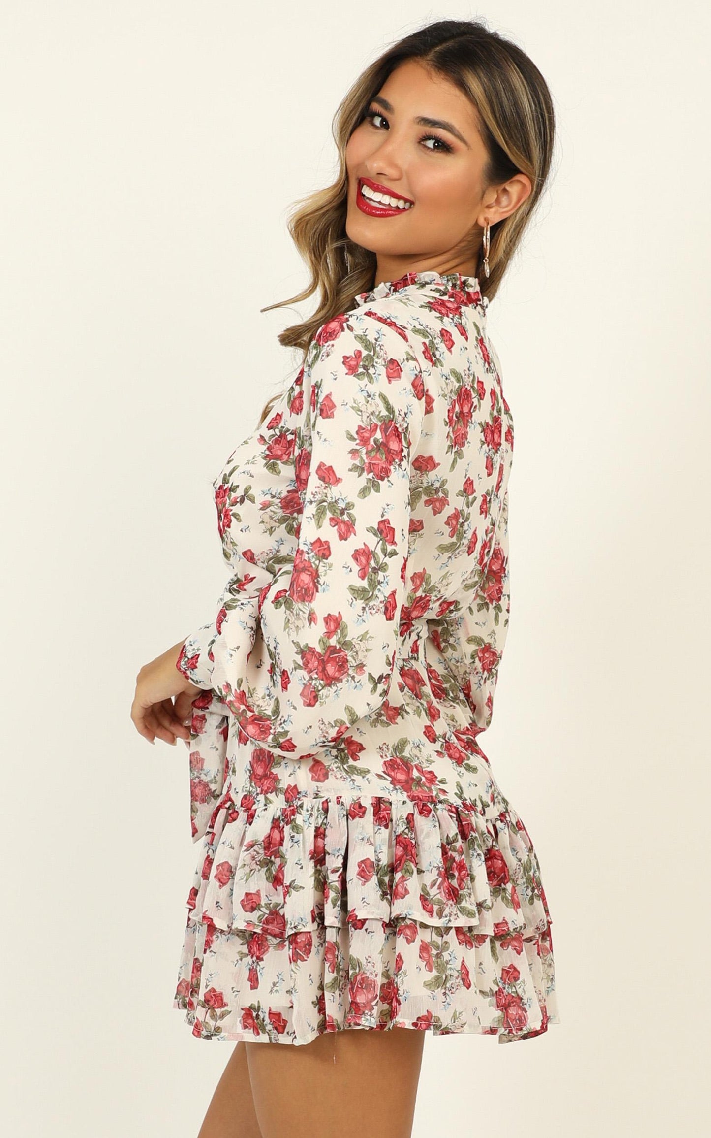 I Saw It Coming Dress In White Floral