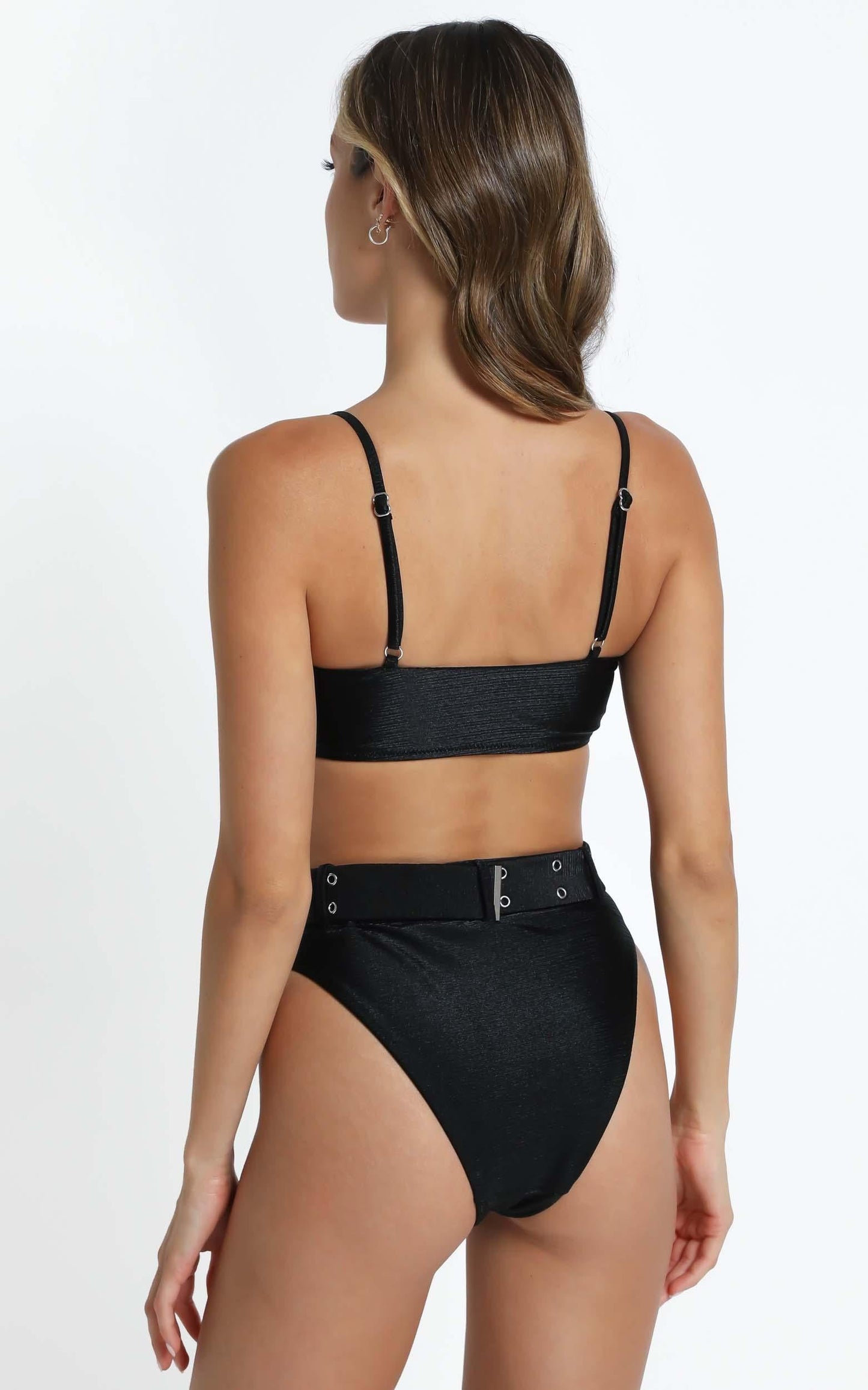 Twiin Swim - Idle High Belted Bottoms in Black