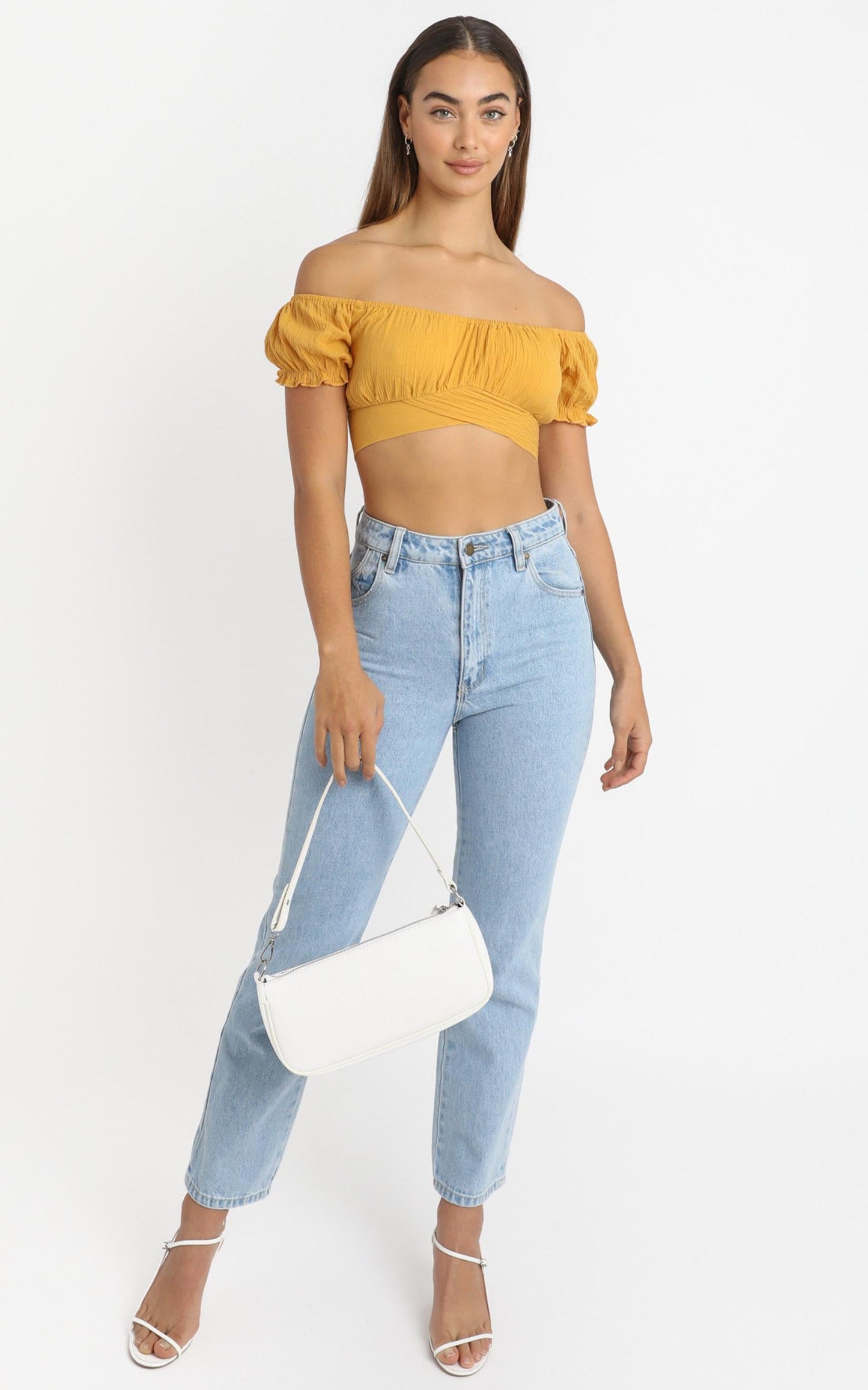 I Know You Top in mustard linen look
