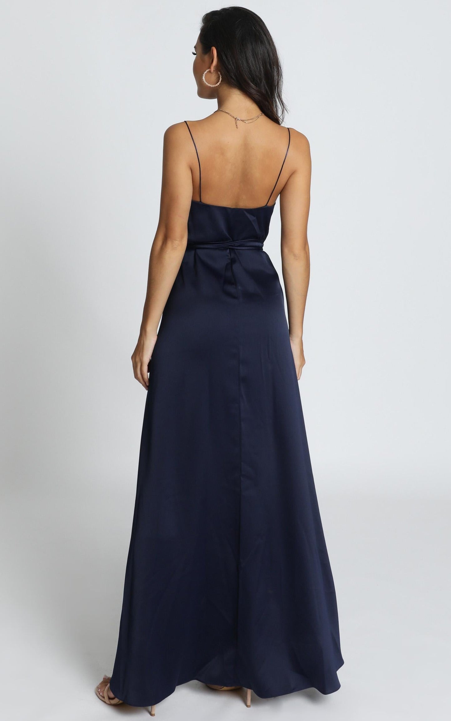 Mine Would Be You Dress in Navy Satin
