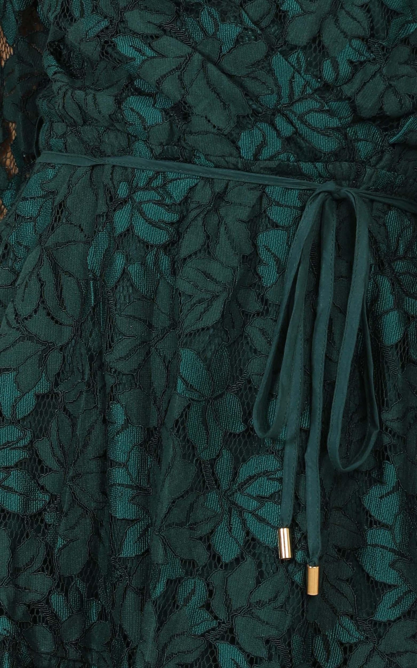 Autumn Leaves Dress In Teal Lace