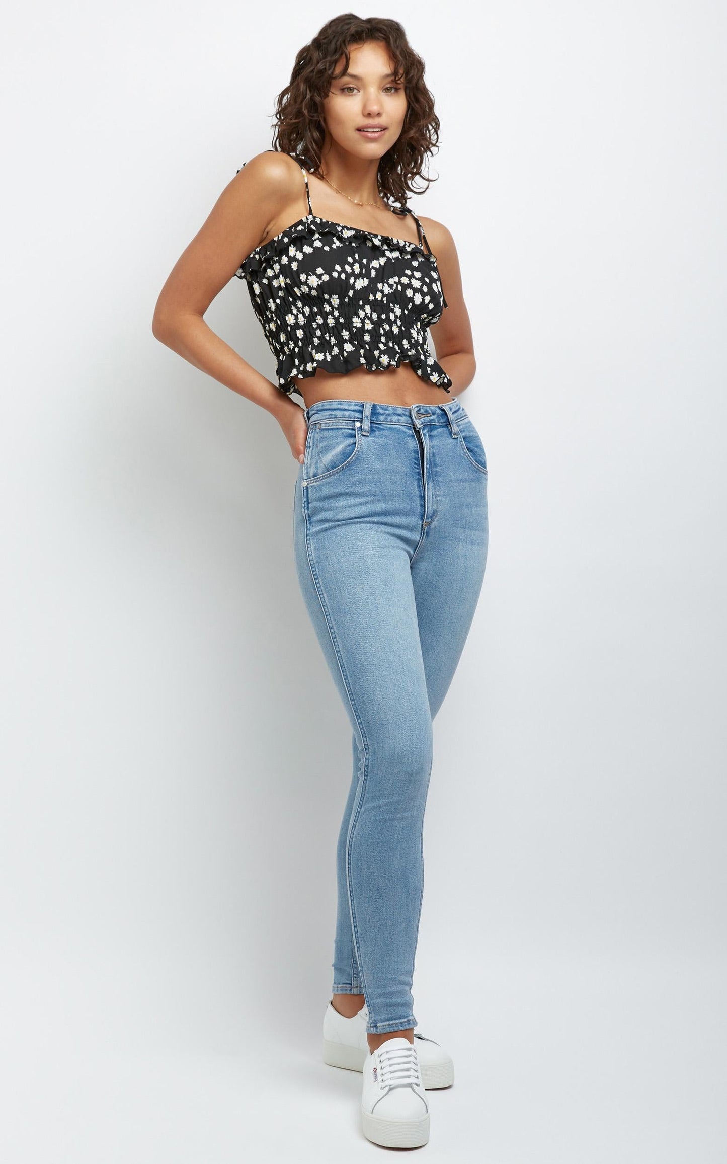 Suffolk Top in Black Floral