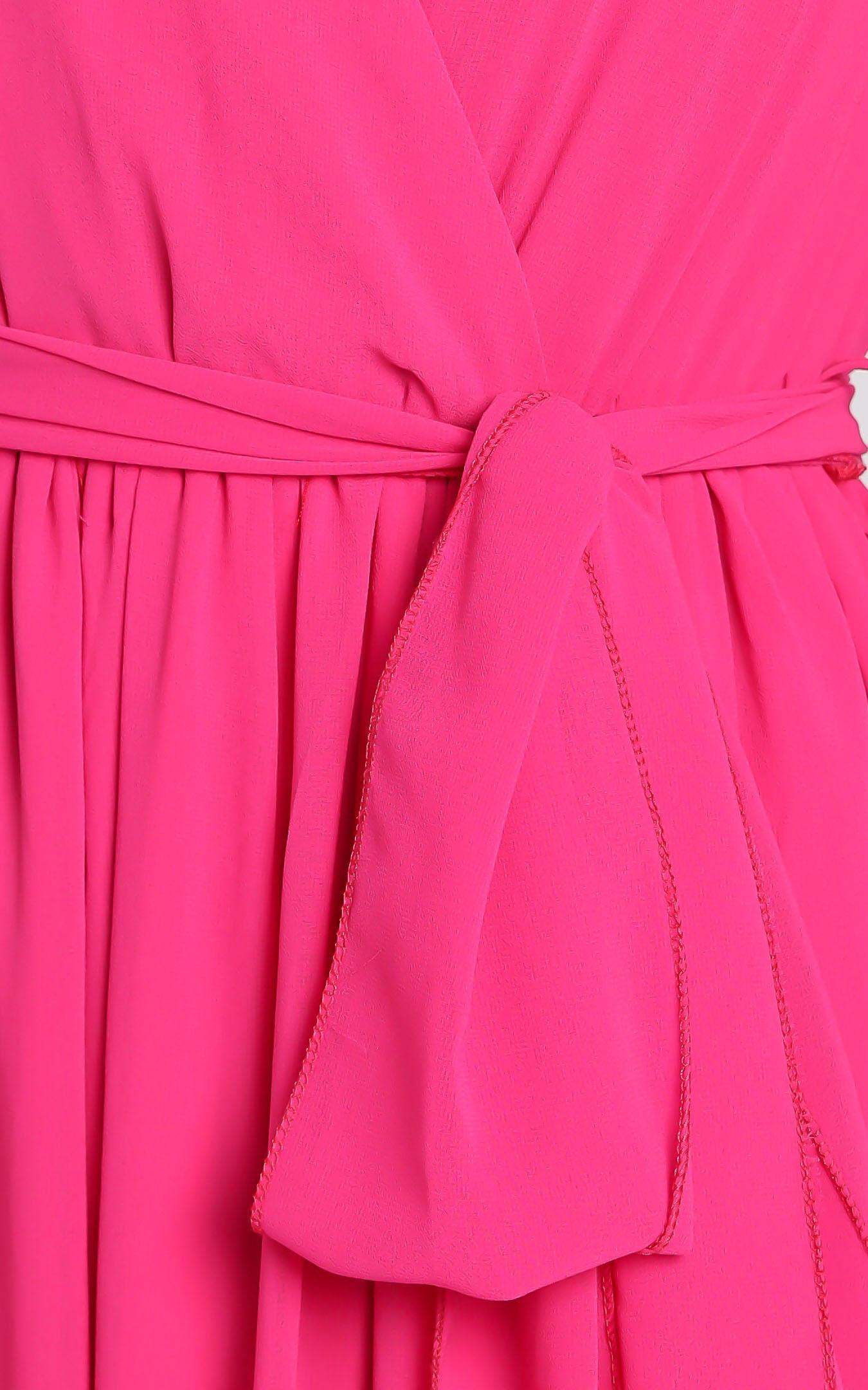 In Love Long Sleeve Maxi Dress in Fuschia