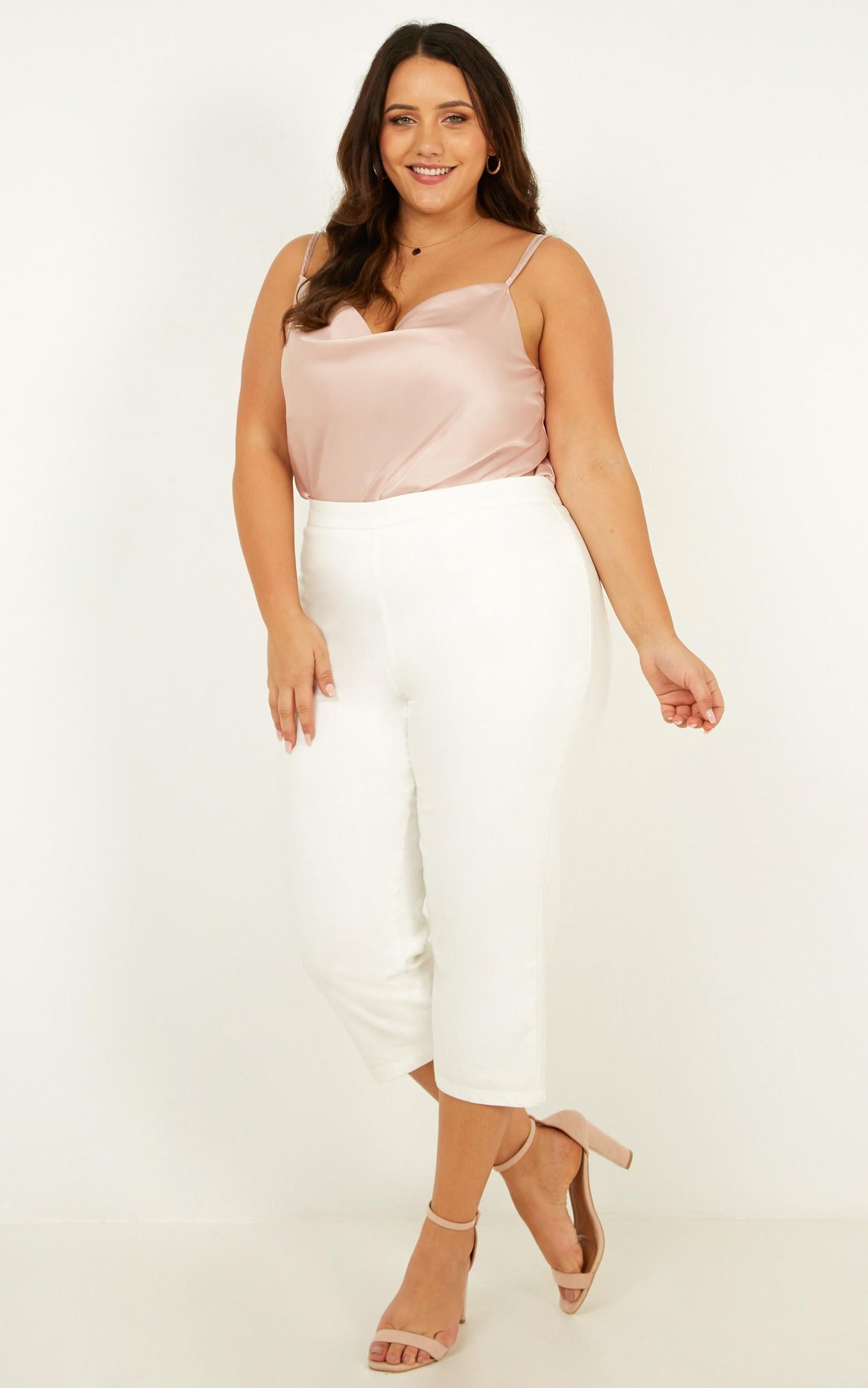 In My Mind Top In Champagne Satin