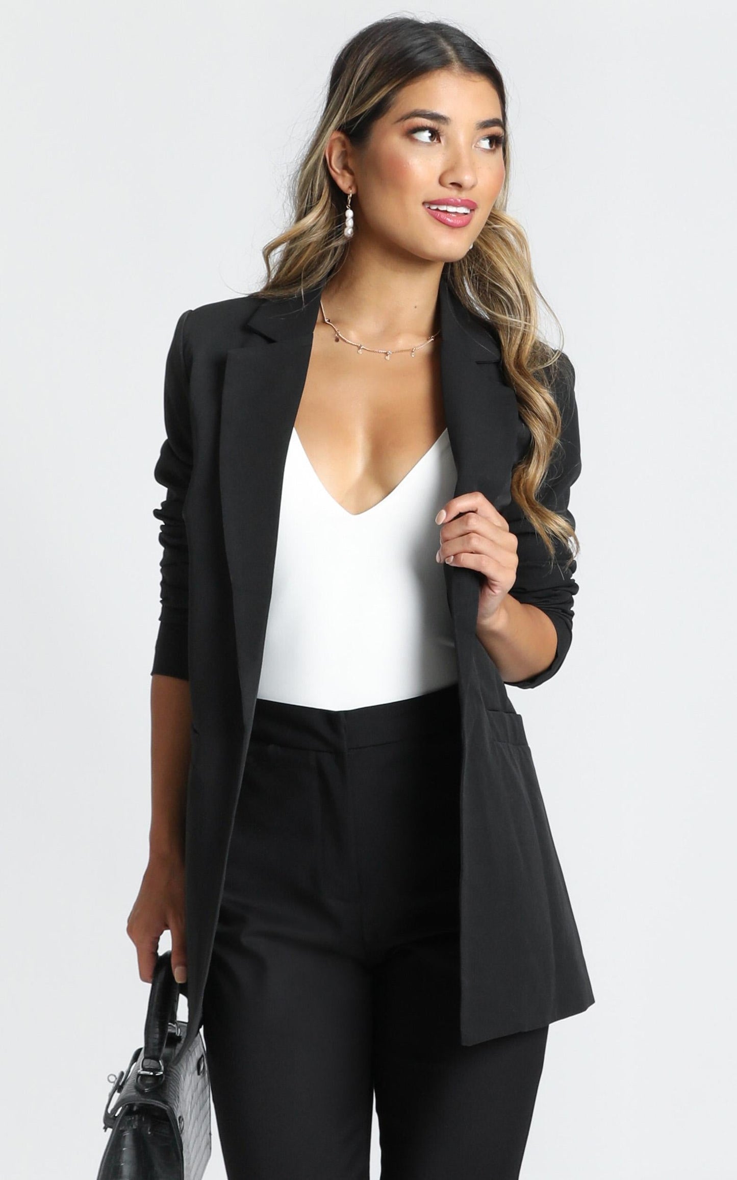 Inquisitive Lady Blazer In Black