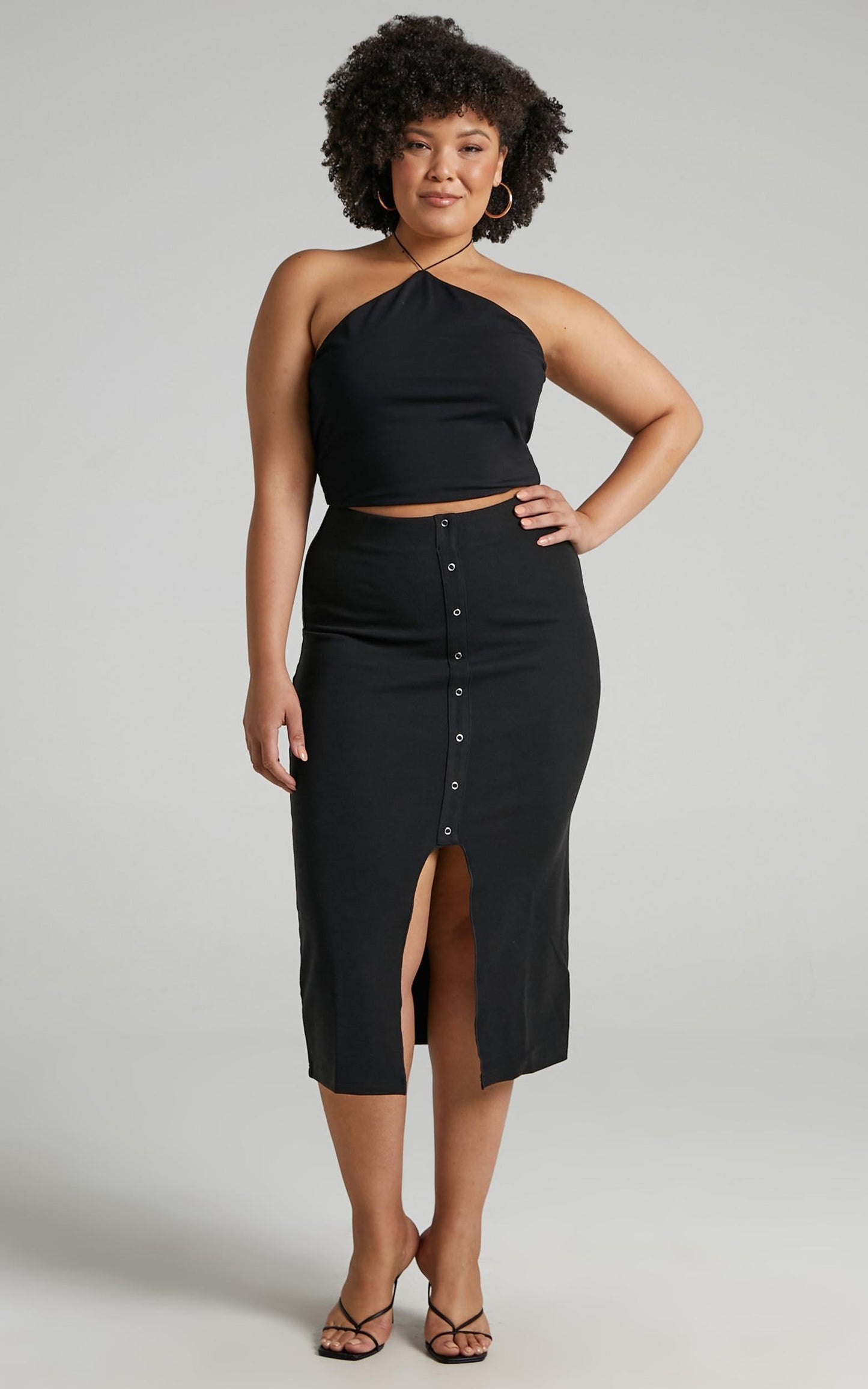 Into Motion Skirt in Black Rib
