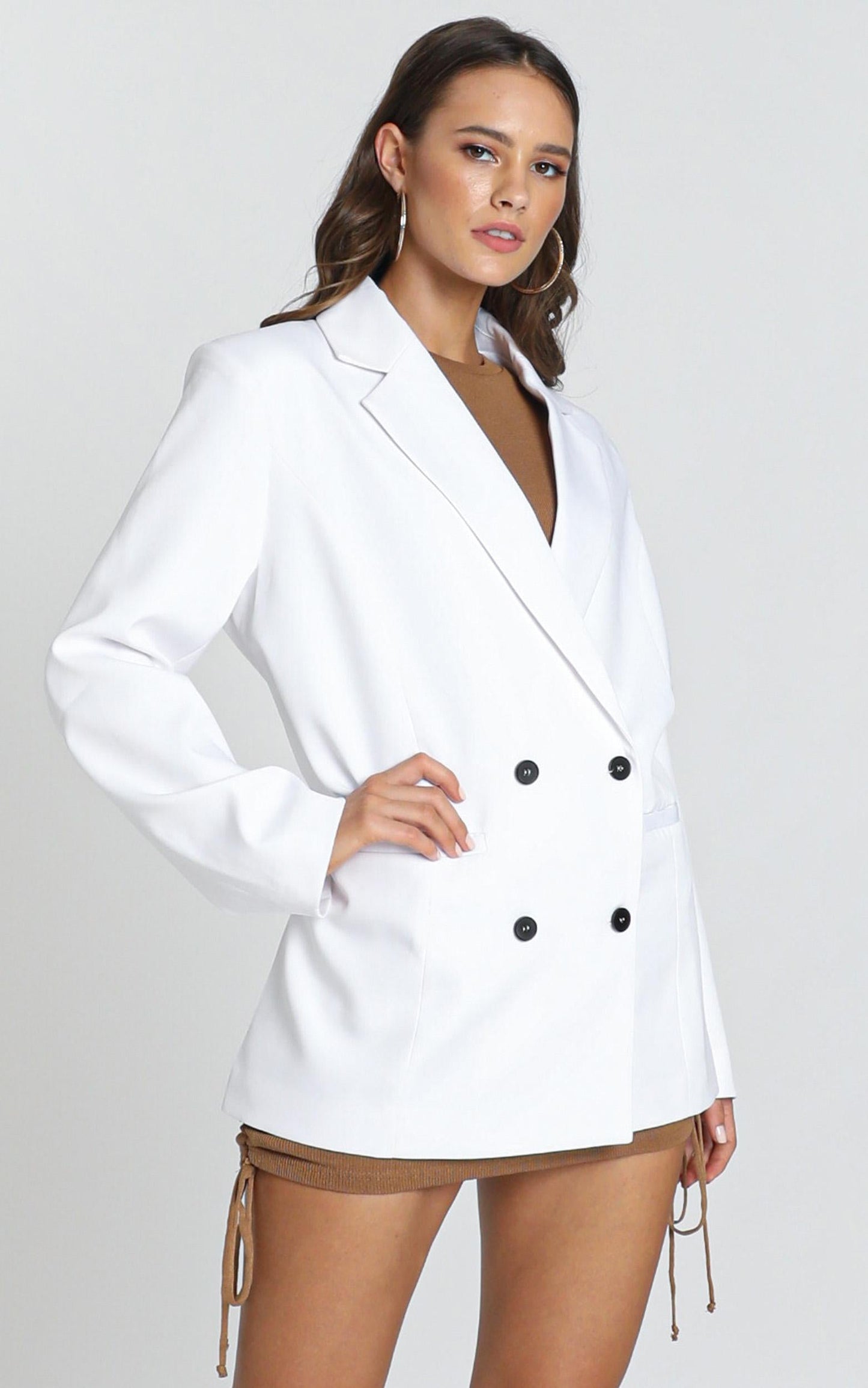 Lioness - In the Air Tonight Oversized Blazer in White