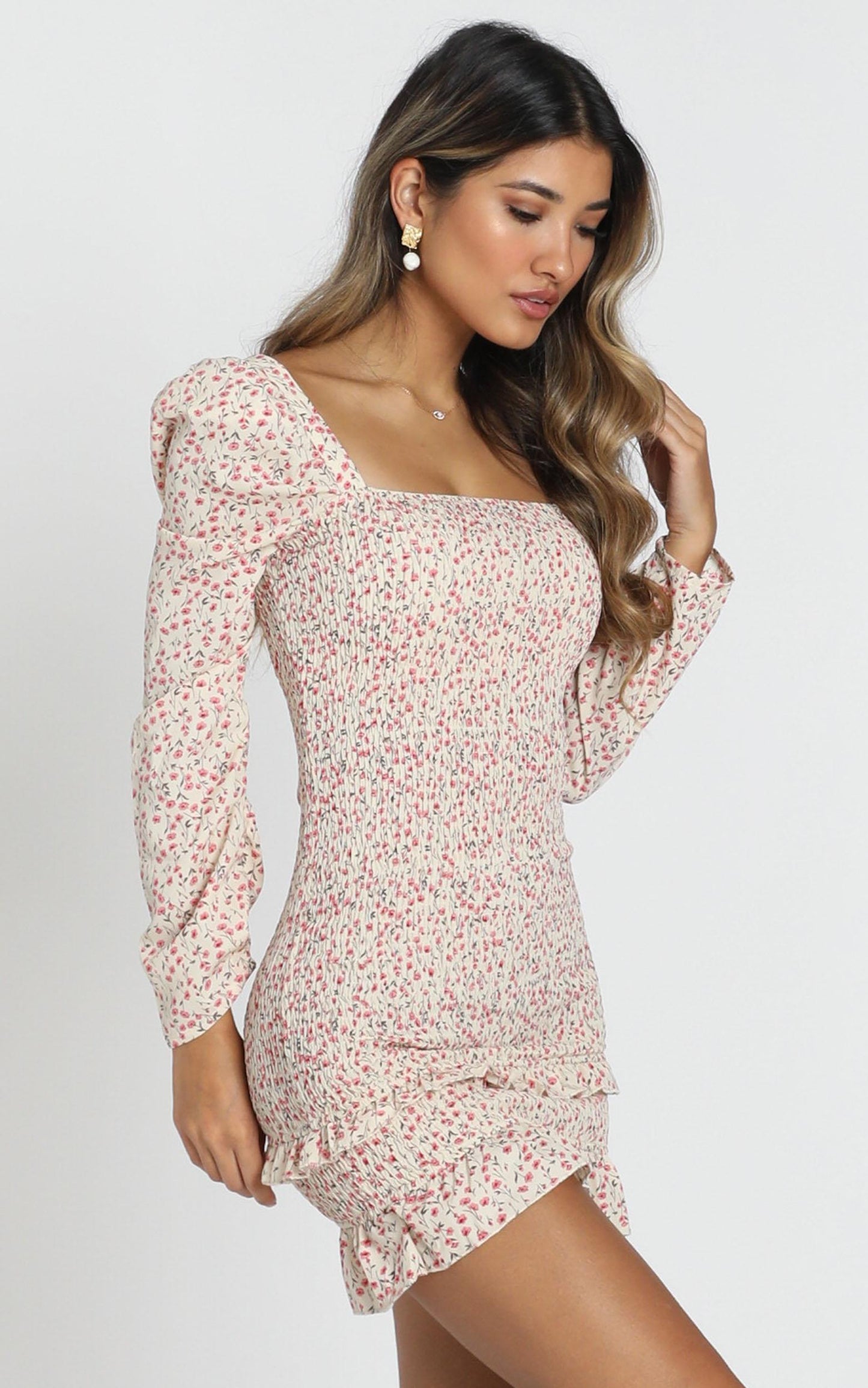 Iona Dress In Red Floral