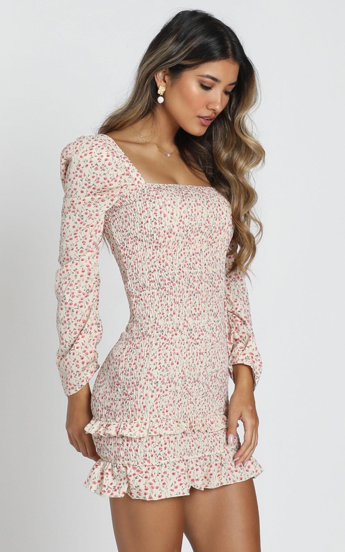Iona Dress In Red Floral