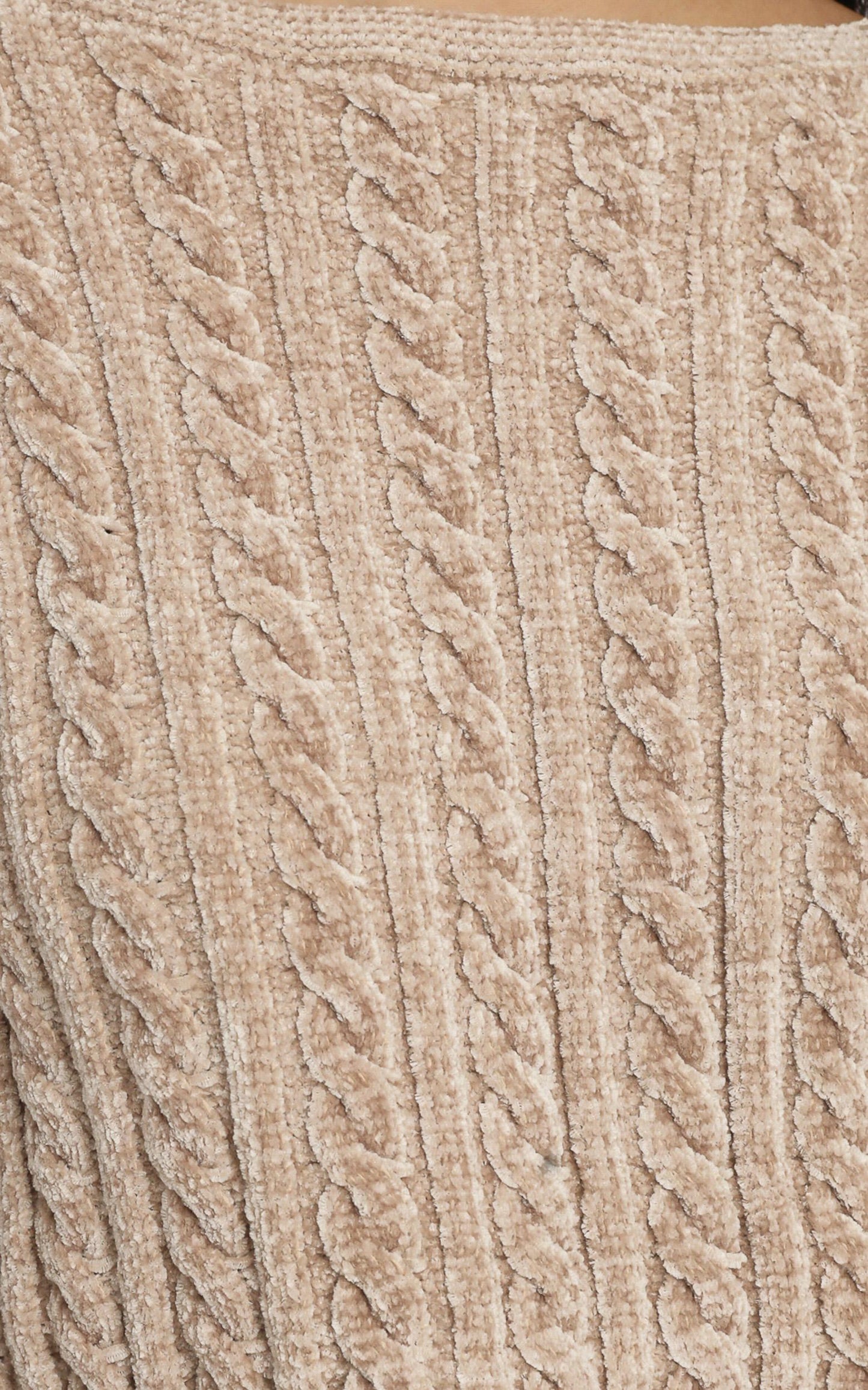 Iona Cable Knit Two Piece Set in Mocha
