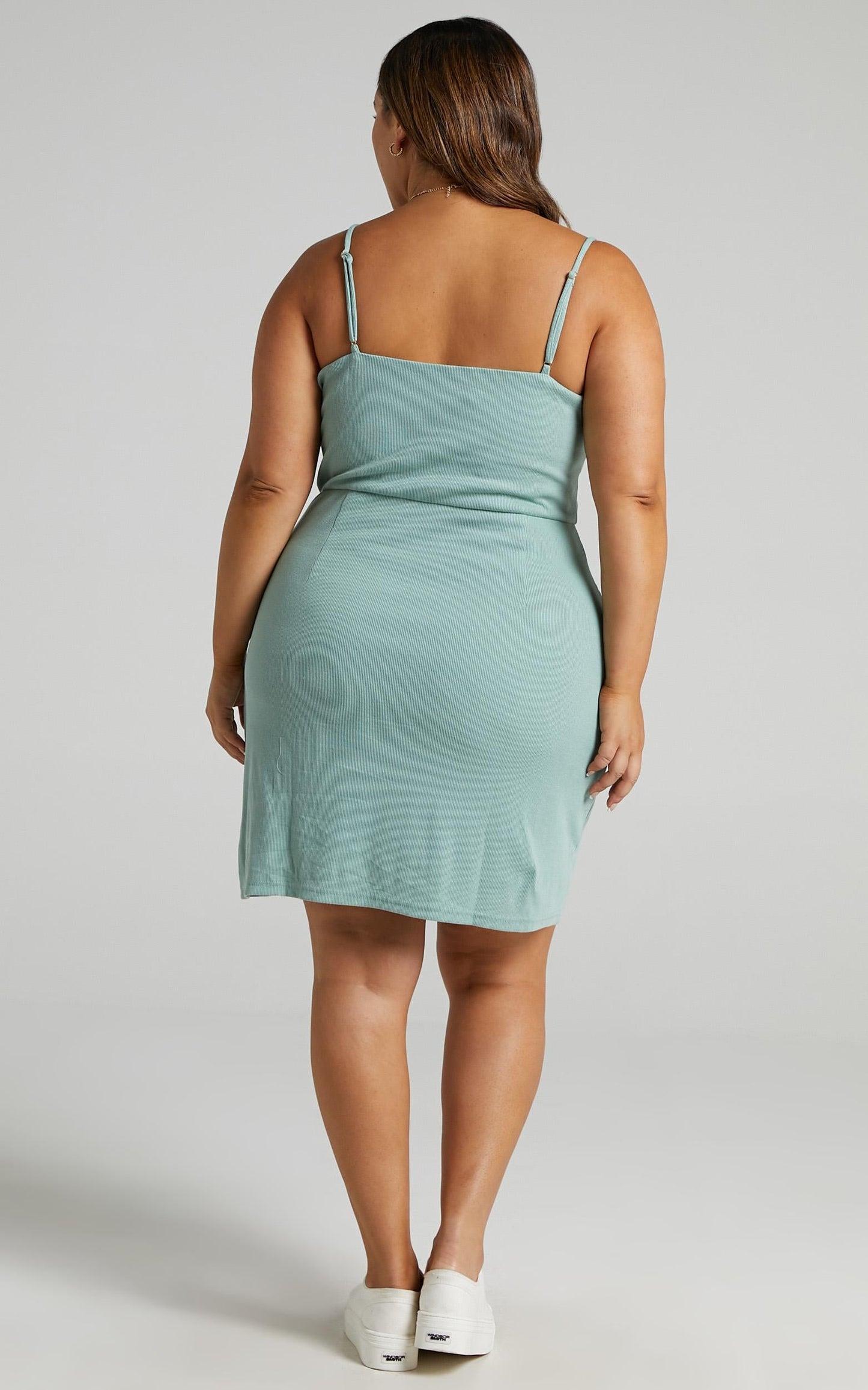 Island Babe Mini Dress - Strappy Bodycon Dress in Sage
