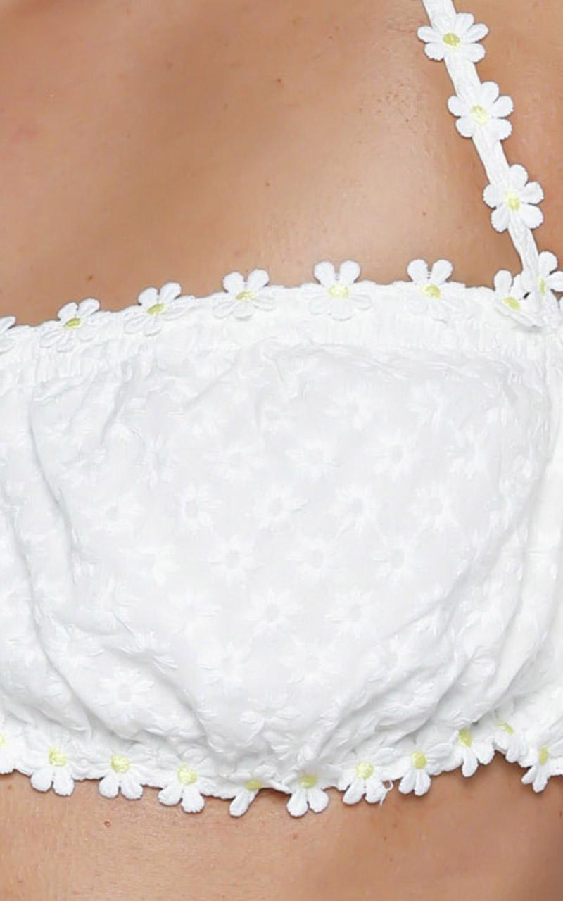 I Still Got You Top In White Embroidery