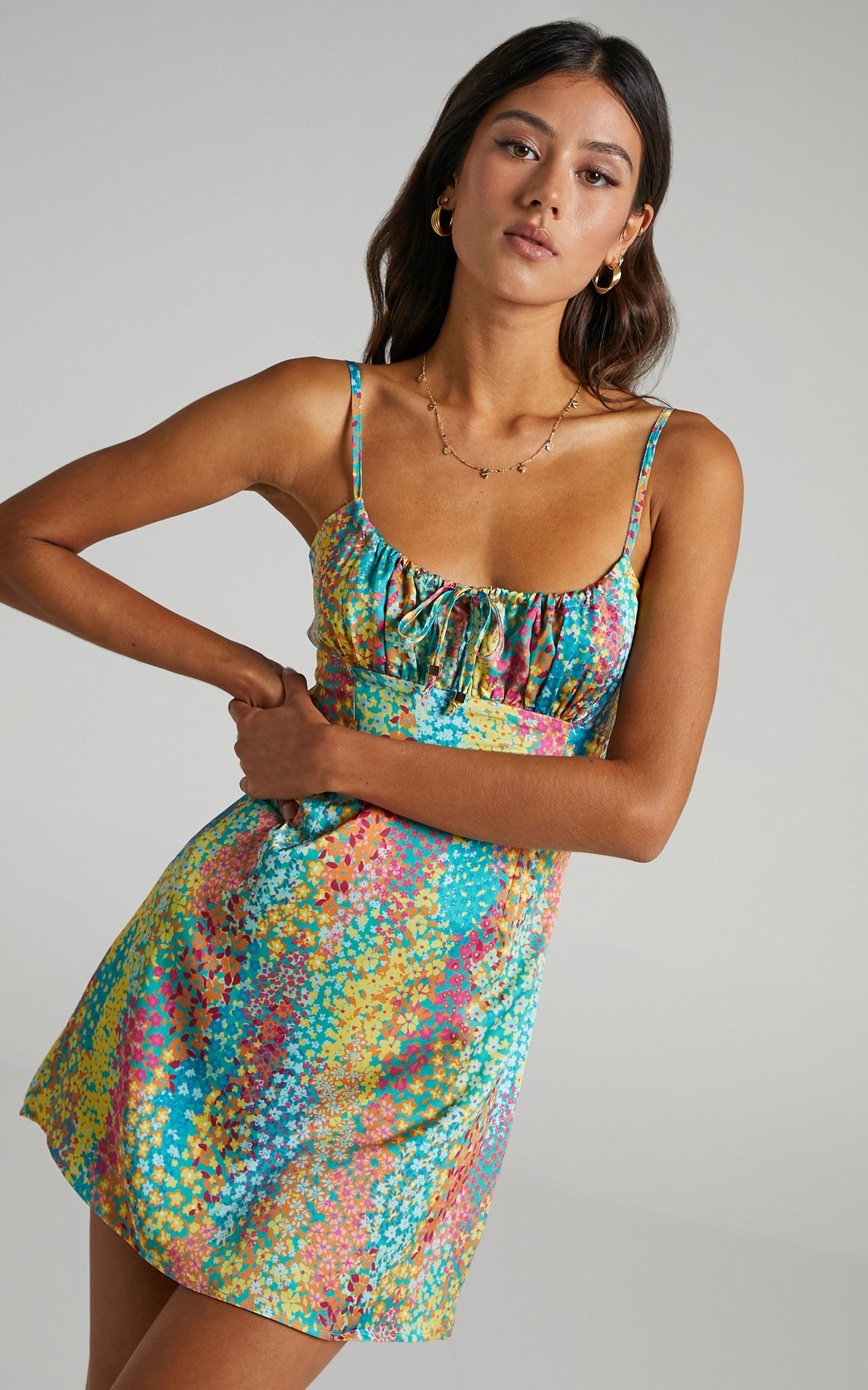 Ive Got You Now Dress in Rainbow Floral