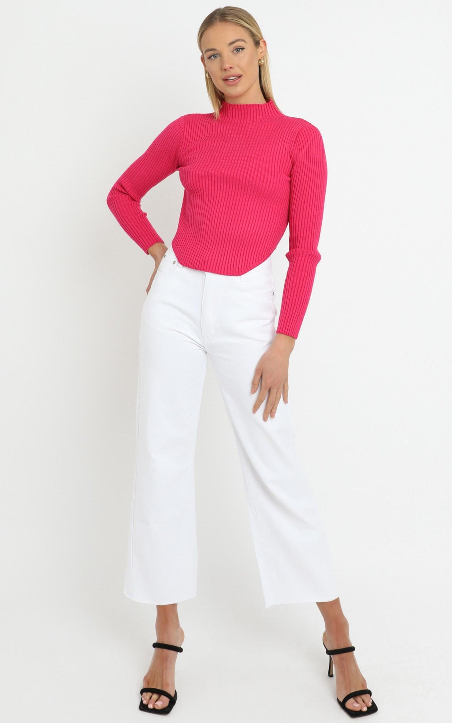 Davis Knit Top in Hot Pink