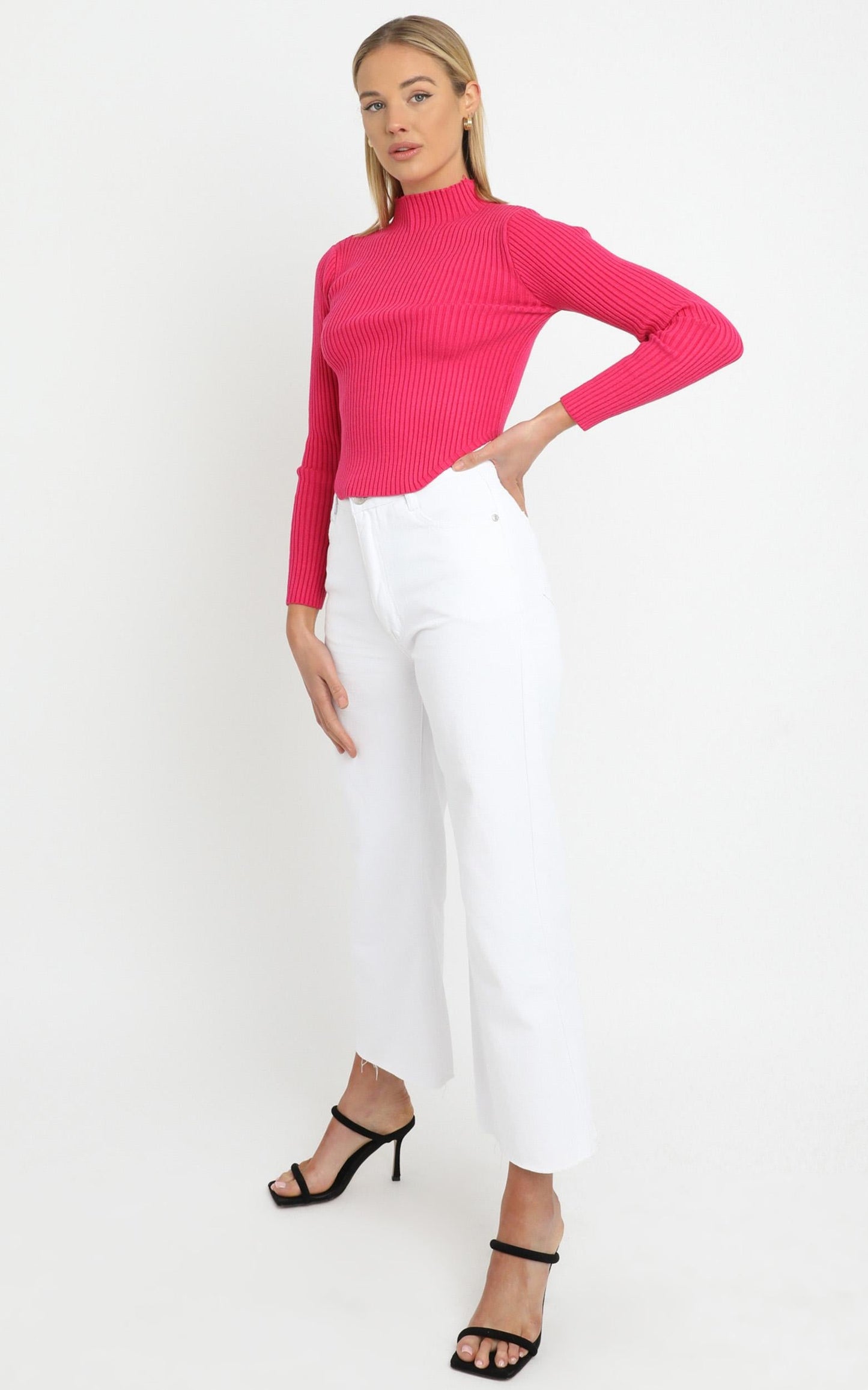 Davis Knit Top in Hot Pink