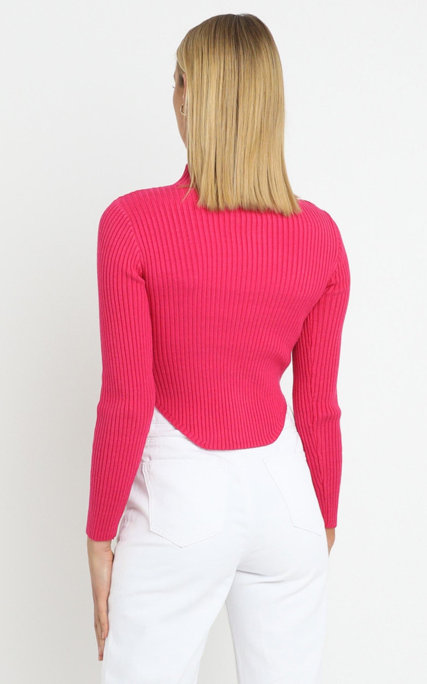 Davis Knit Top in Hot Pink