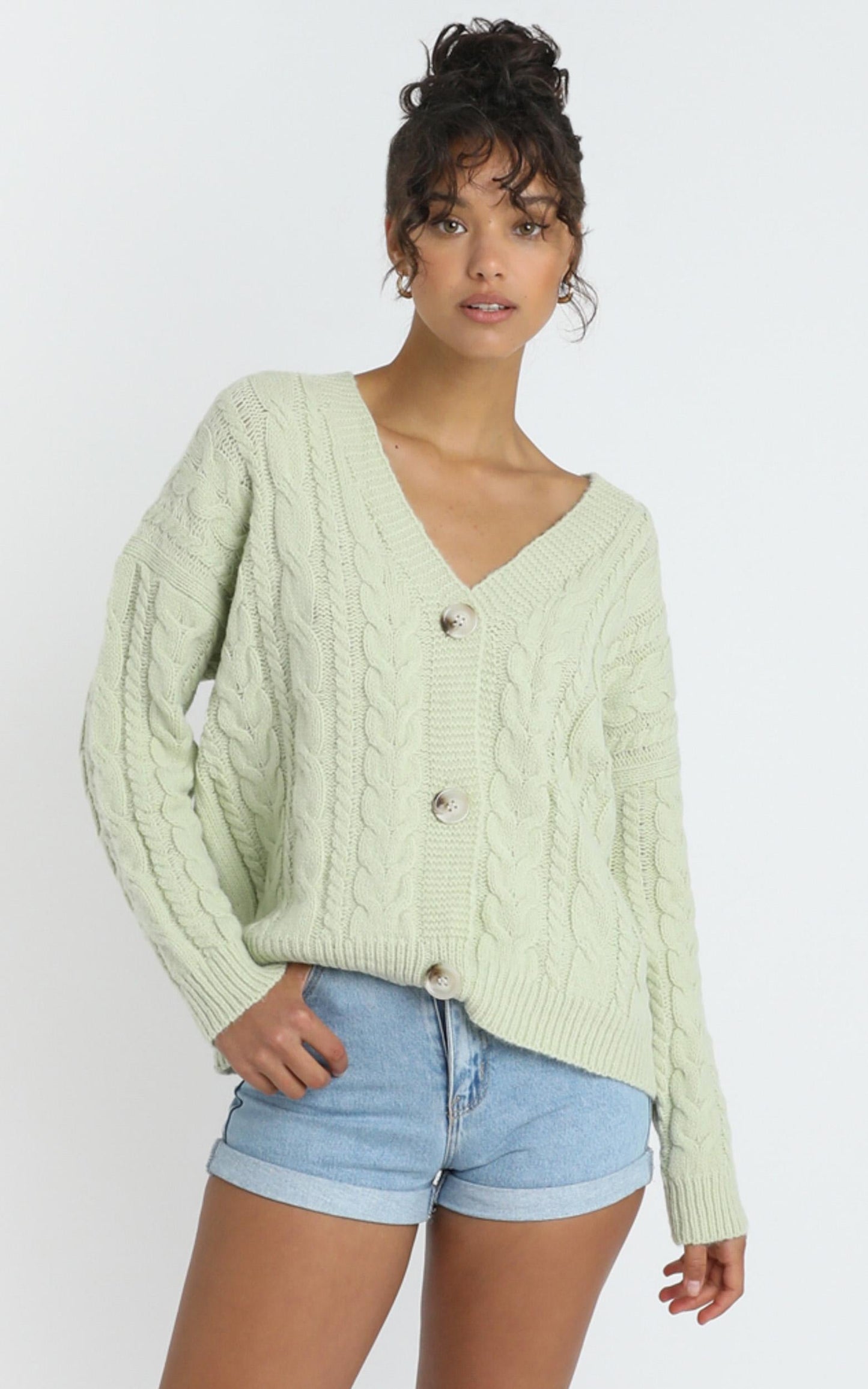 Yale Cardigan in Pistachio