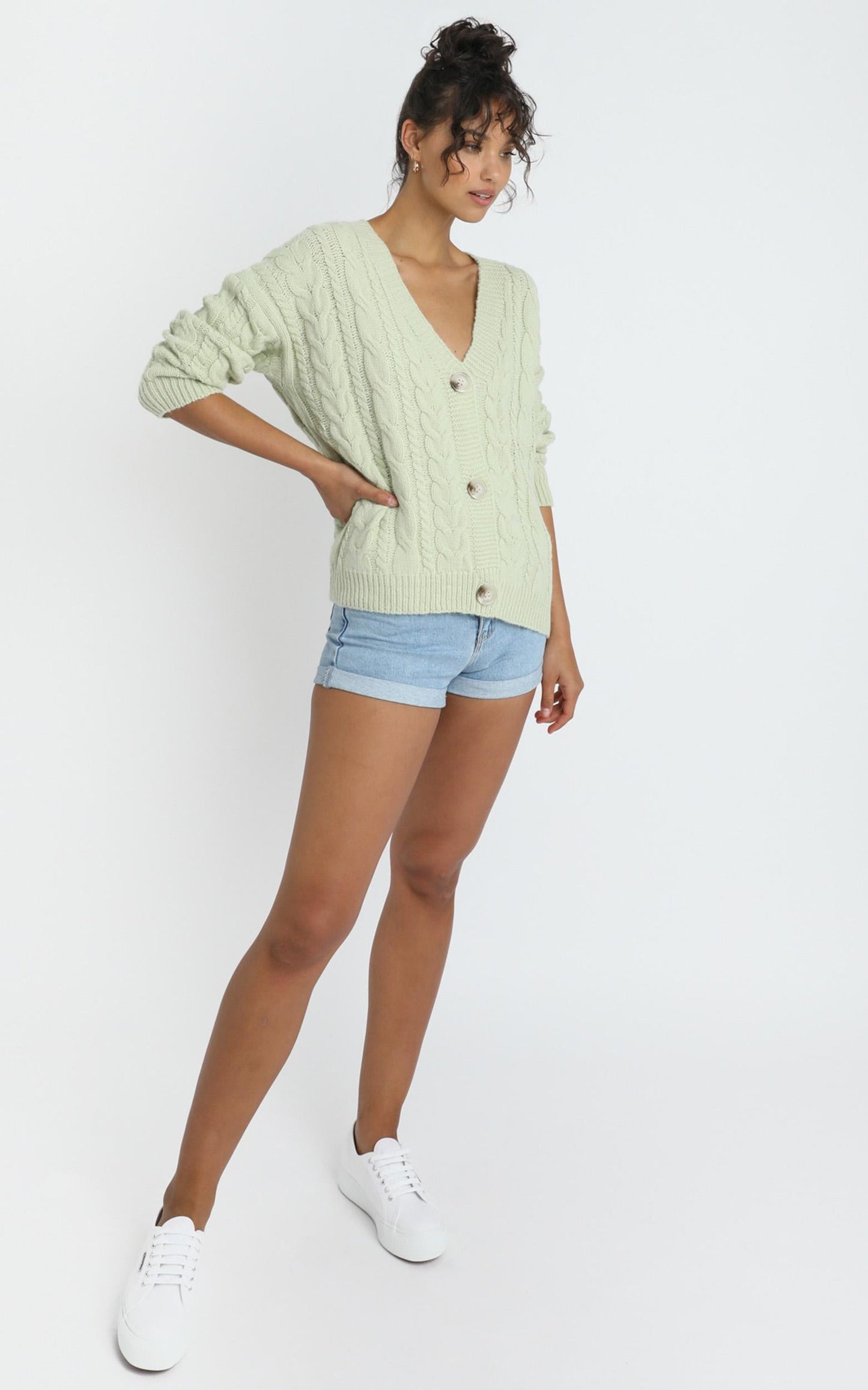 Yale Cardigan in Pistachio