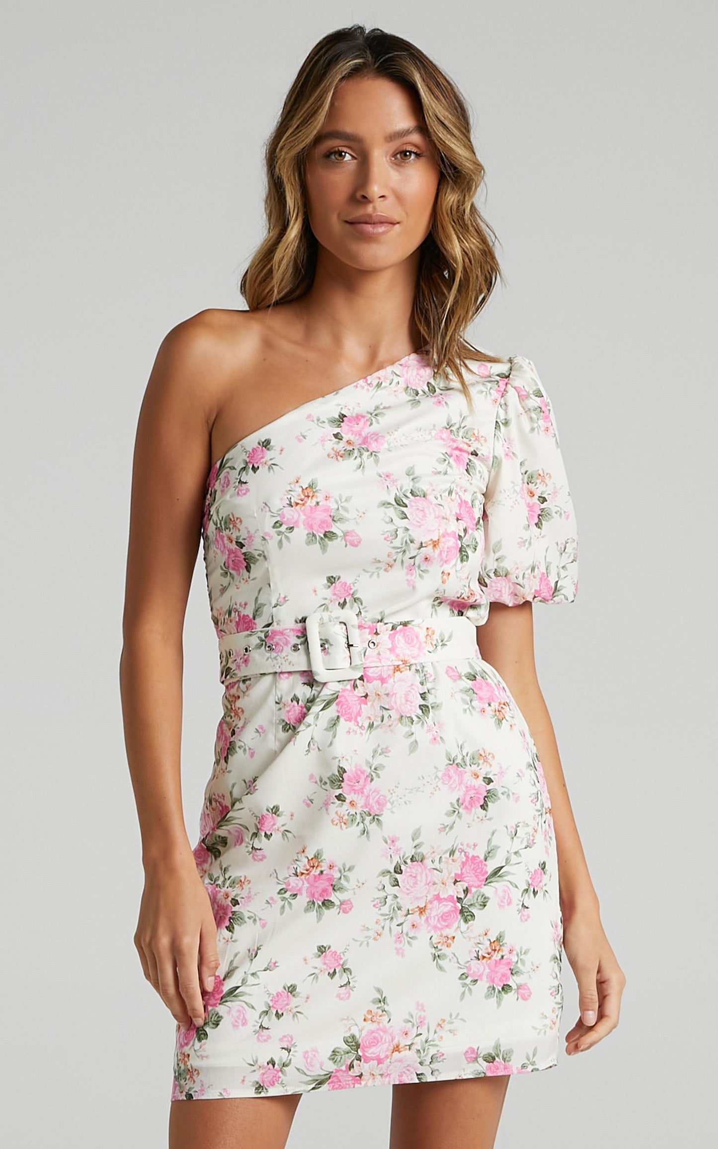 Jacqui Dress in White Floral