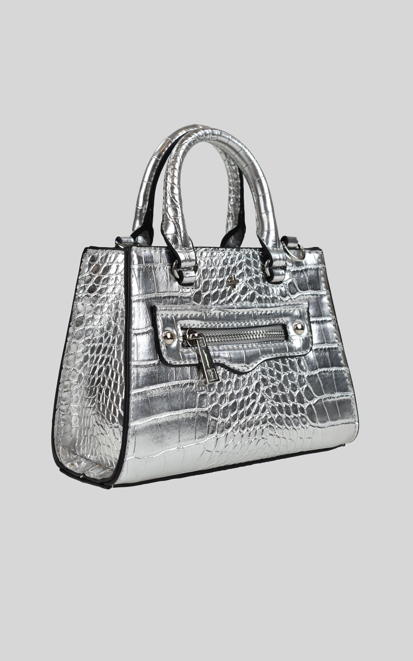 Peta and Jain - Jaden Bag in Silver Croc