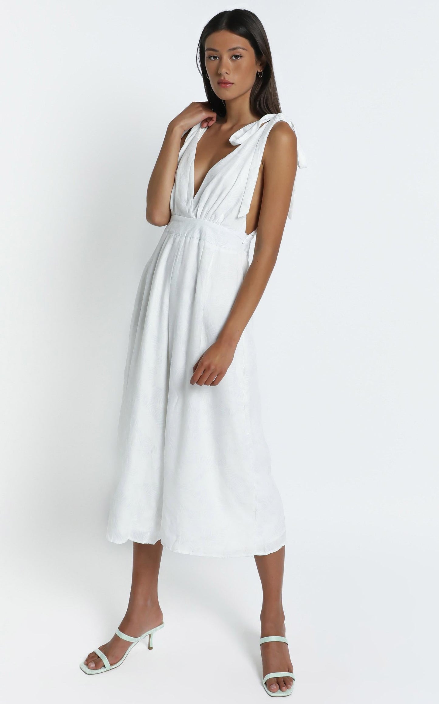 Jaden Jumpsuit in White Palm