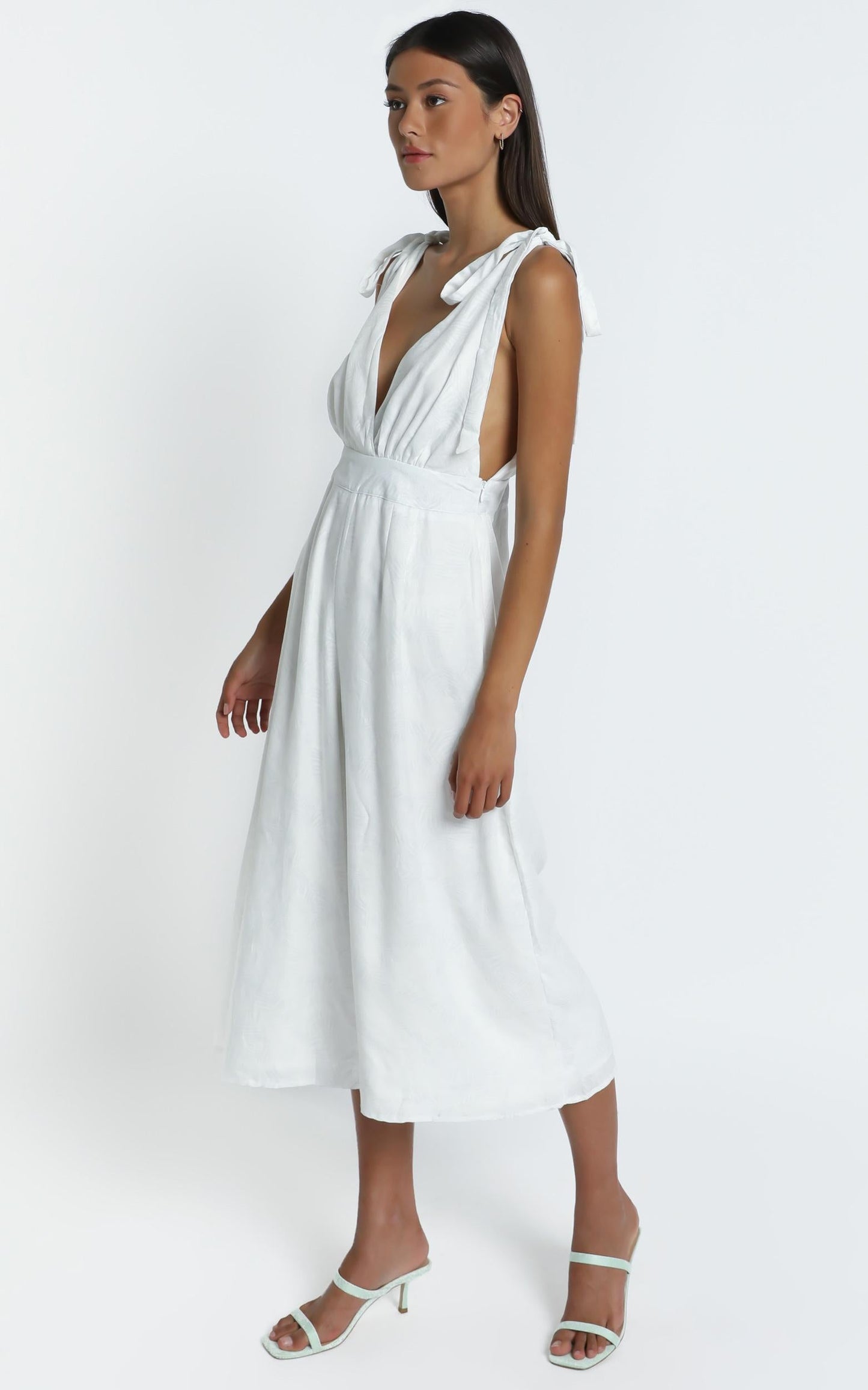 Jaden Jumpsuit in White Palm
