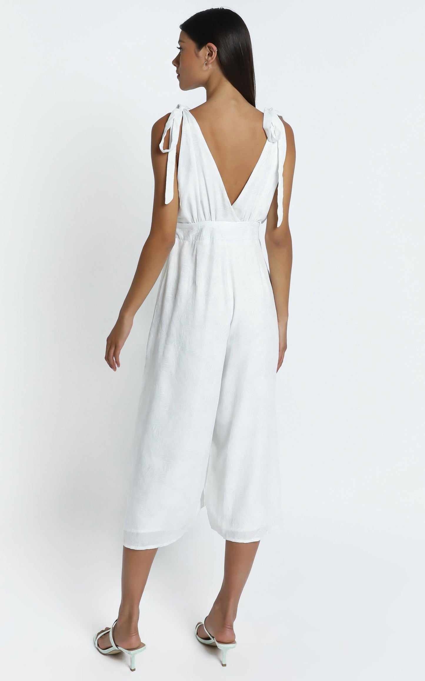 Jaden Jumpsuit in White Palm